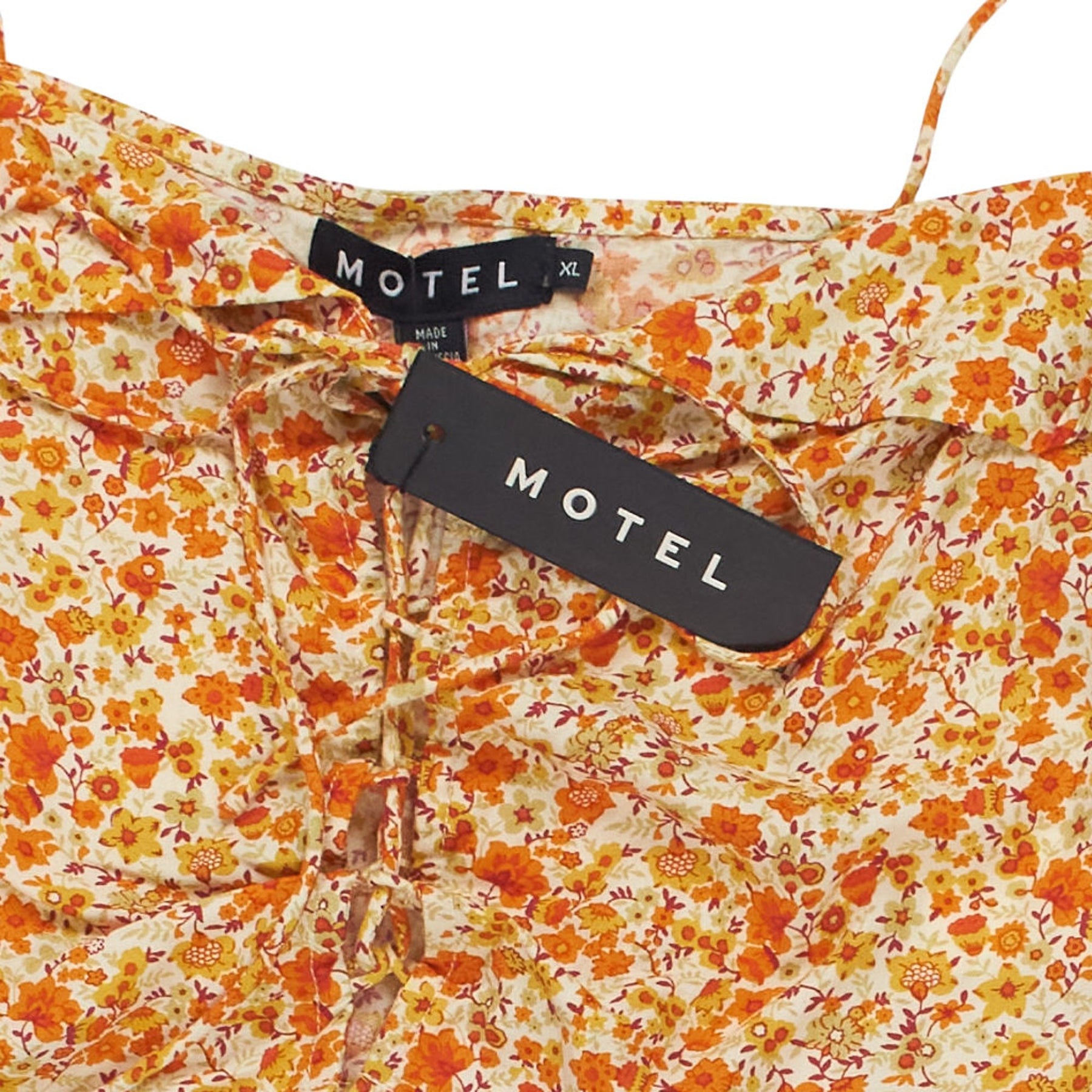 Motel Orange Floral Kali Top