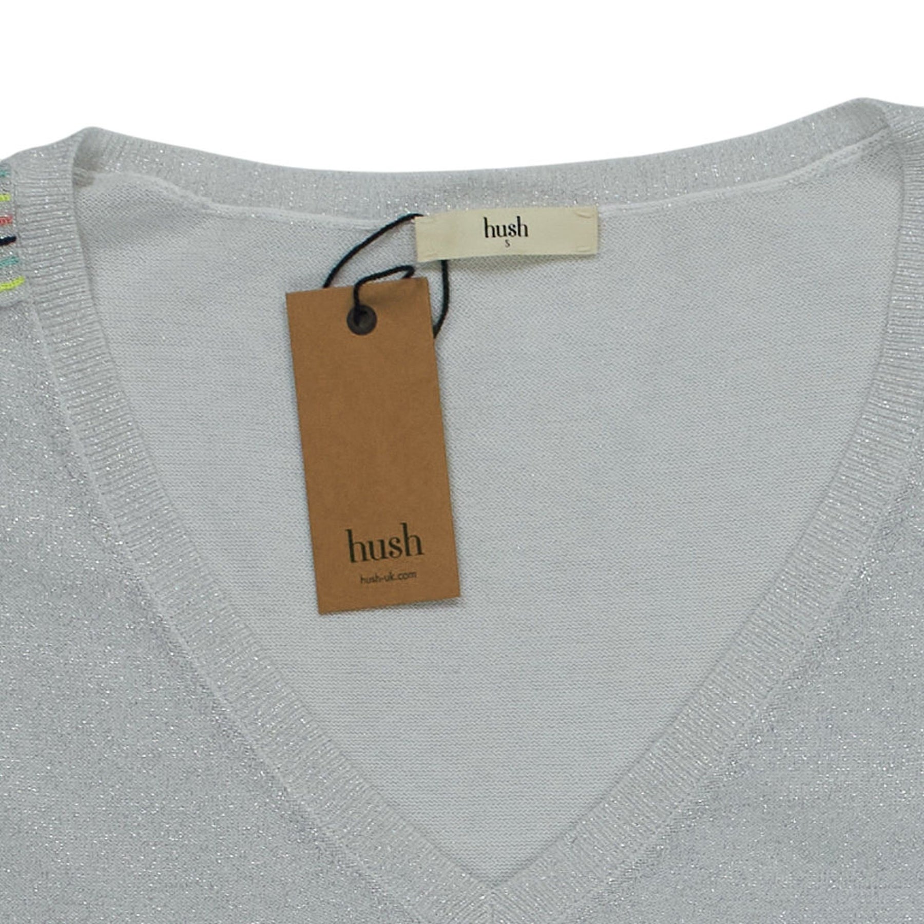 Hush Silver Metallic Rainbow Stitch Top