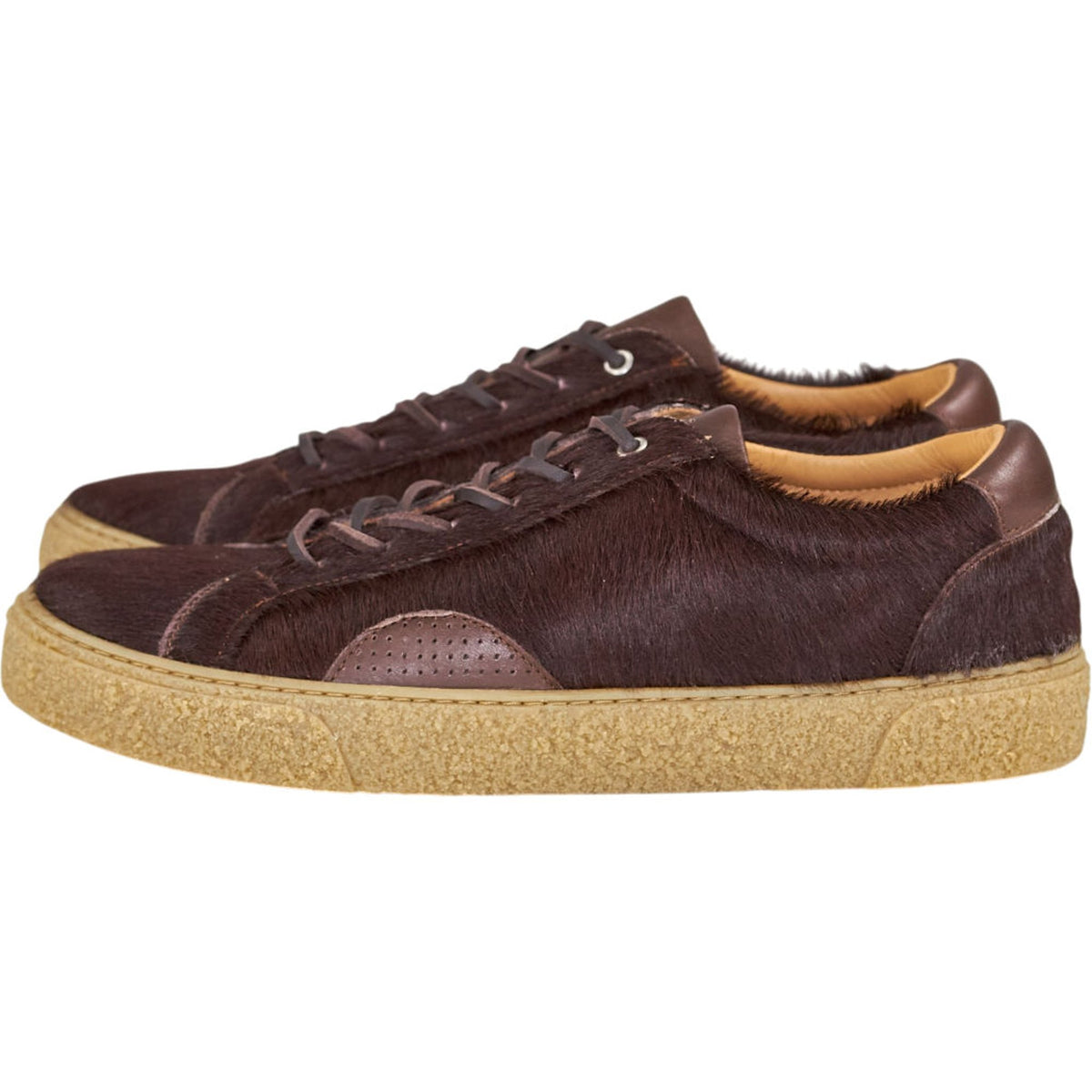 YMC Brown Pony Hair Trainers