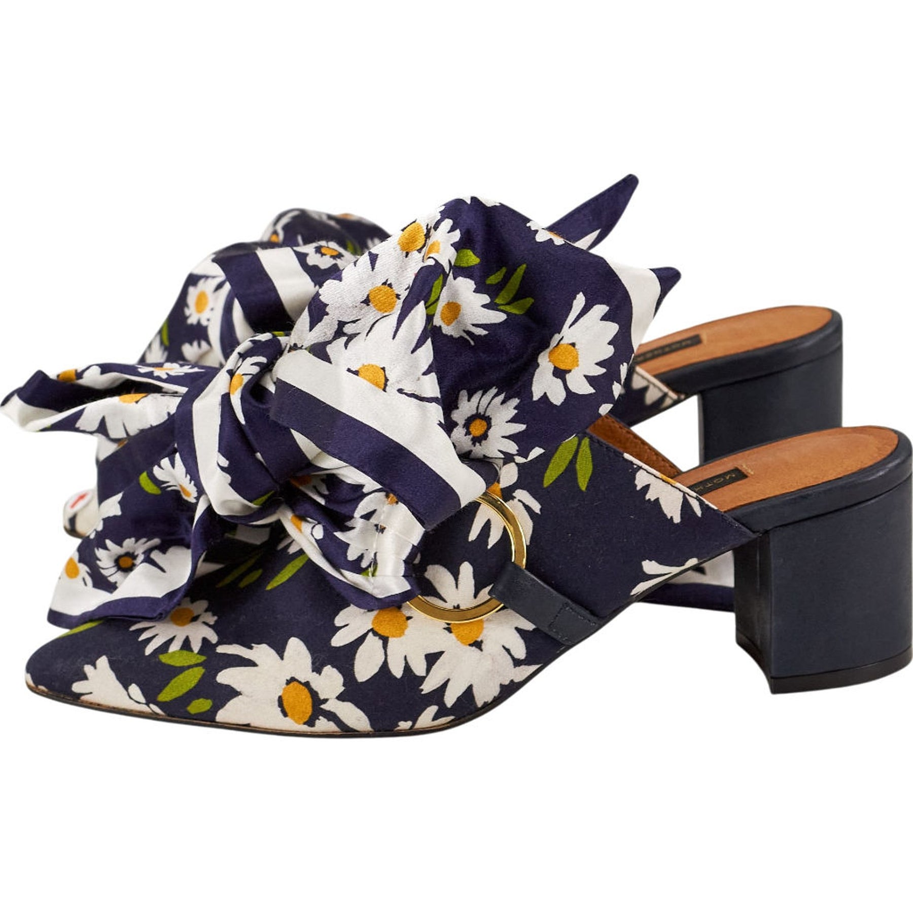 Mother of Pearl Floral Bow Mules