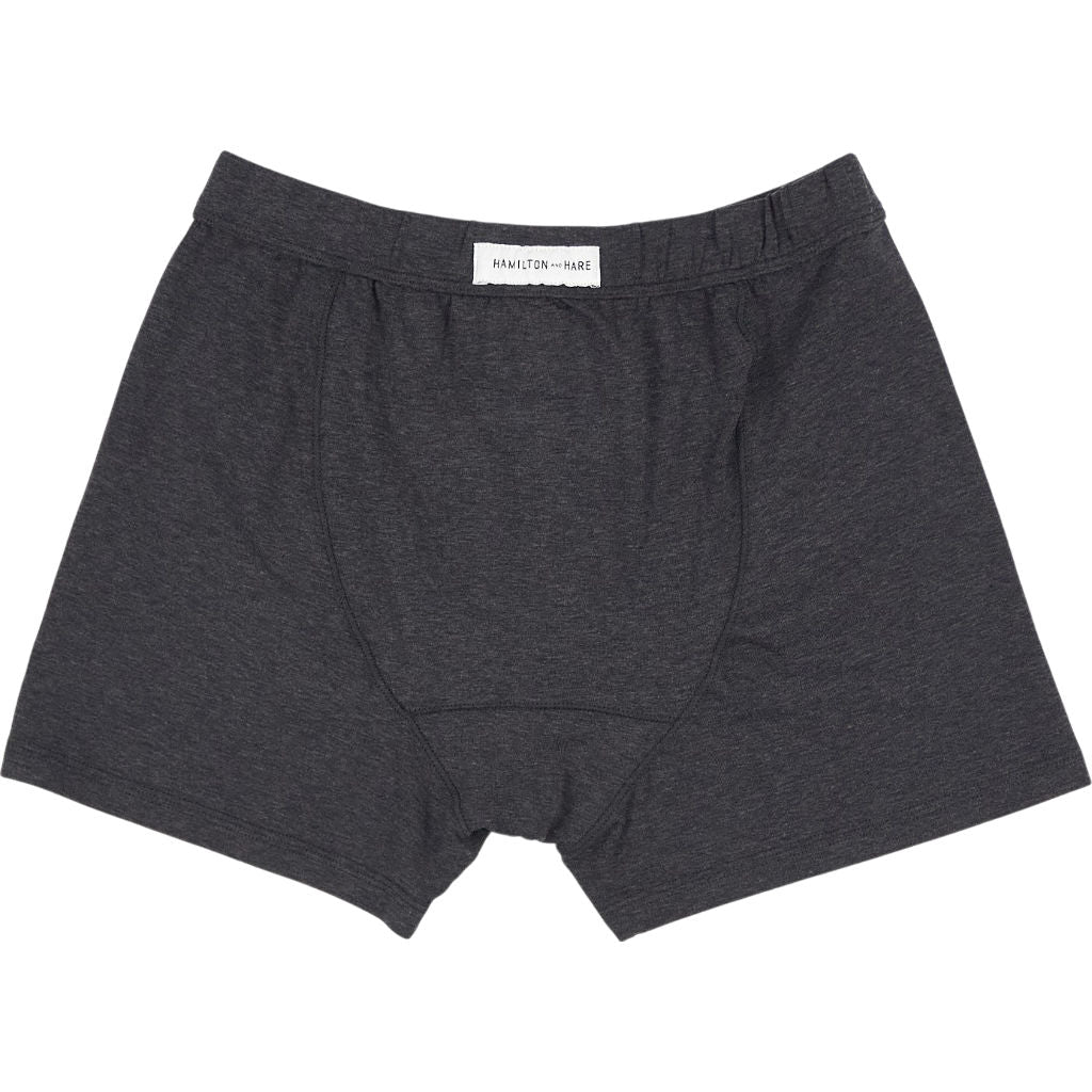 Hamilton + Hare Dark Grey Boxer Shorts (1 PACK)