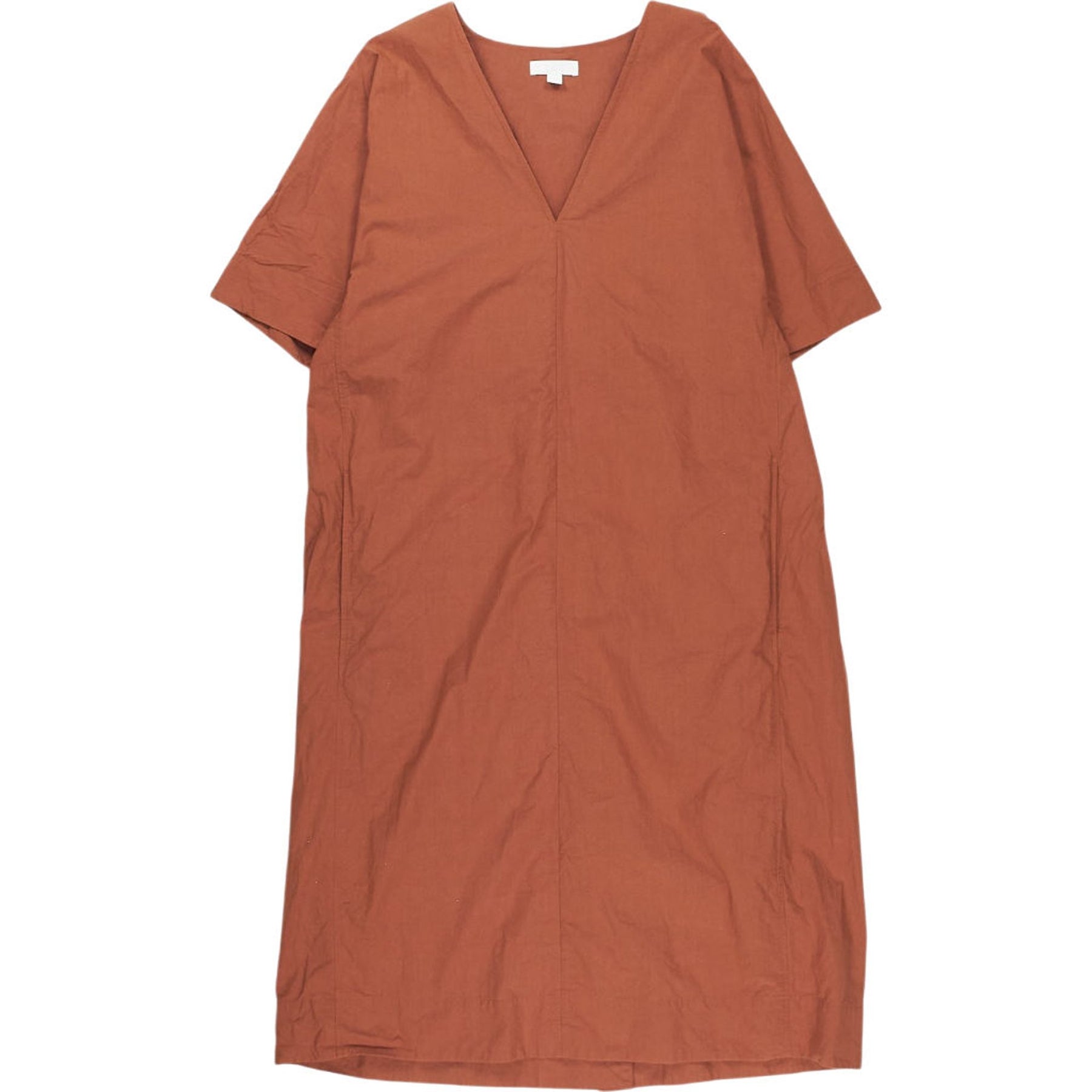 COS Rust V-Neck Knee-Length Dress