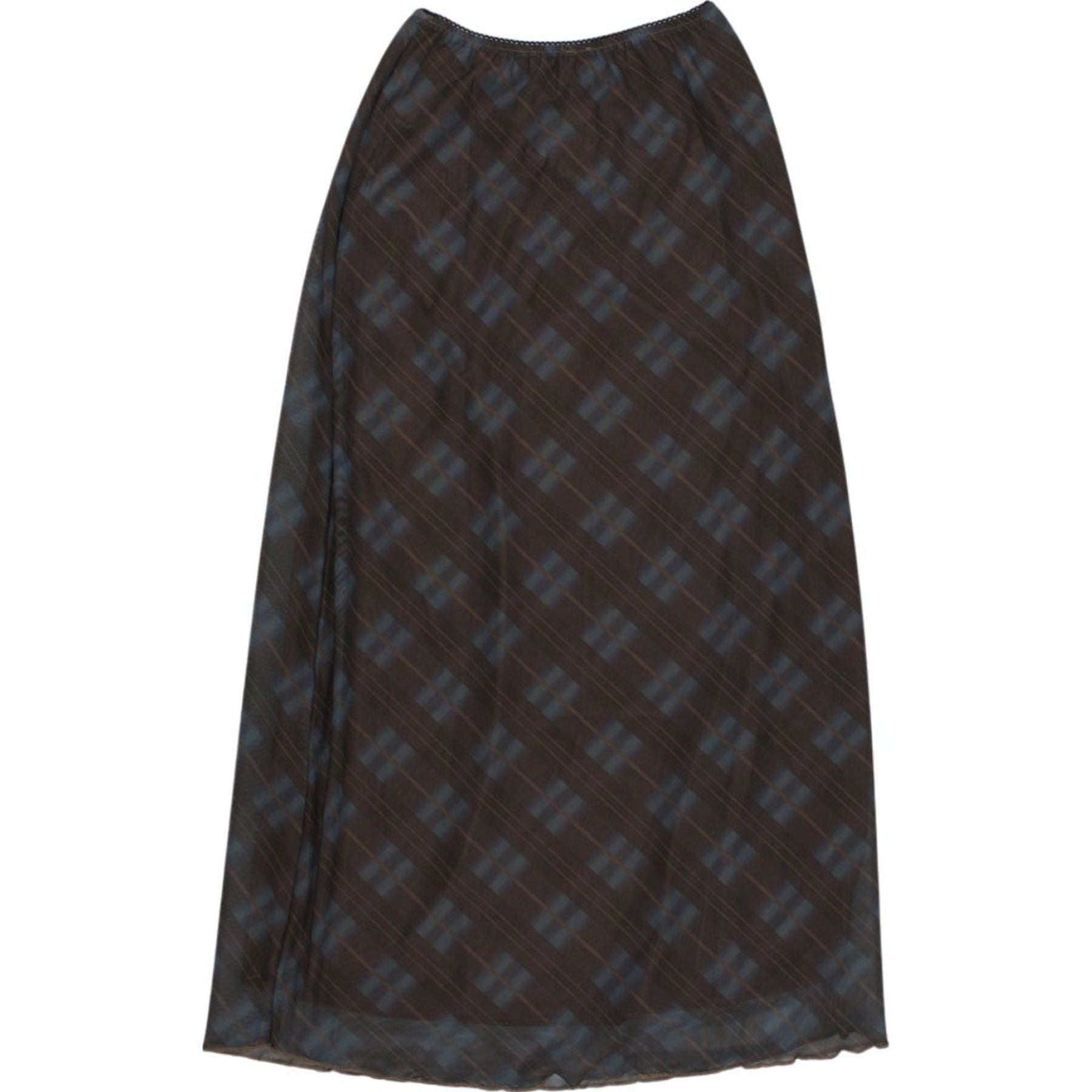 Motel Brown Check Midi Skirt