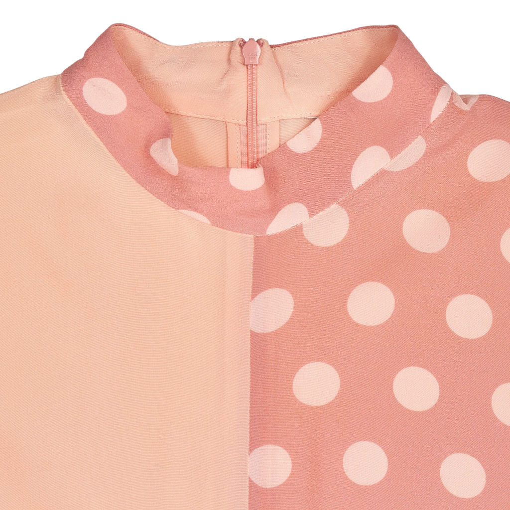 Mother of Pearl Dual-Tone Pink Polkadot Silk Dress