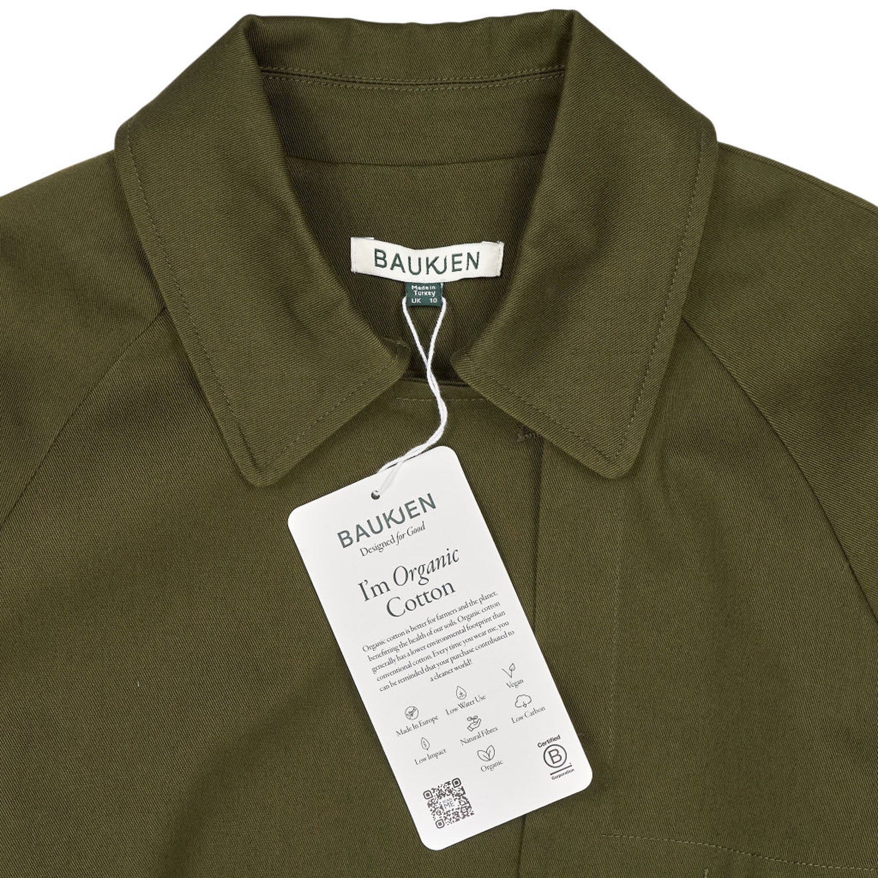 Baukjen Olive Organic Cotton Trench Coat