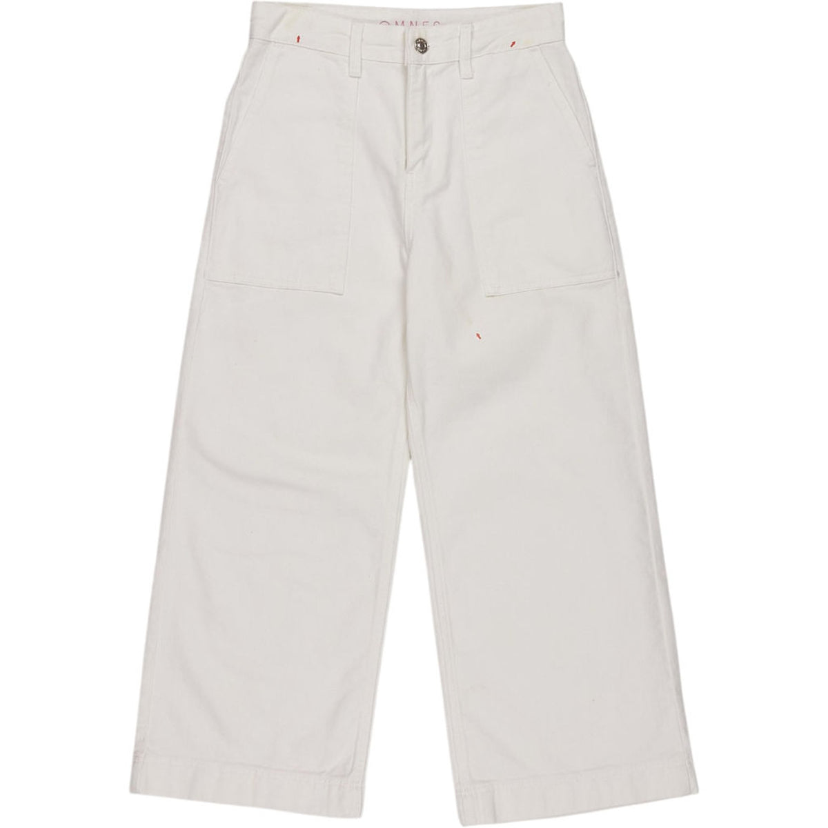 OMNES White Cotton Wide-Leg Trousers