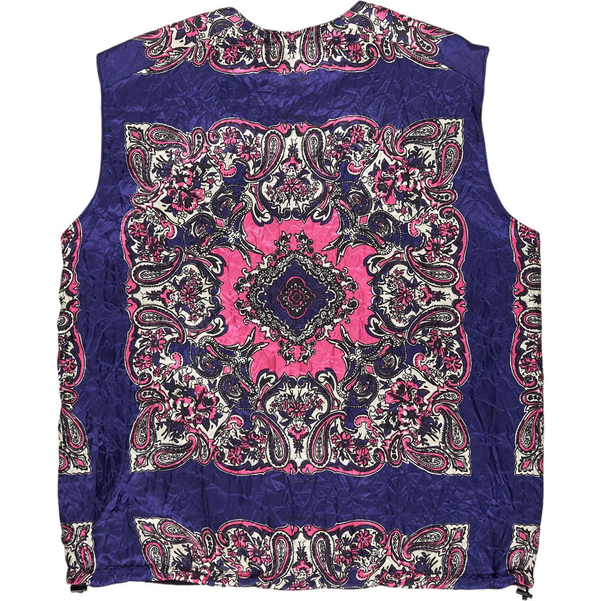 Noma t.d. Reversible Wrinkled Vest in Navy Paisley