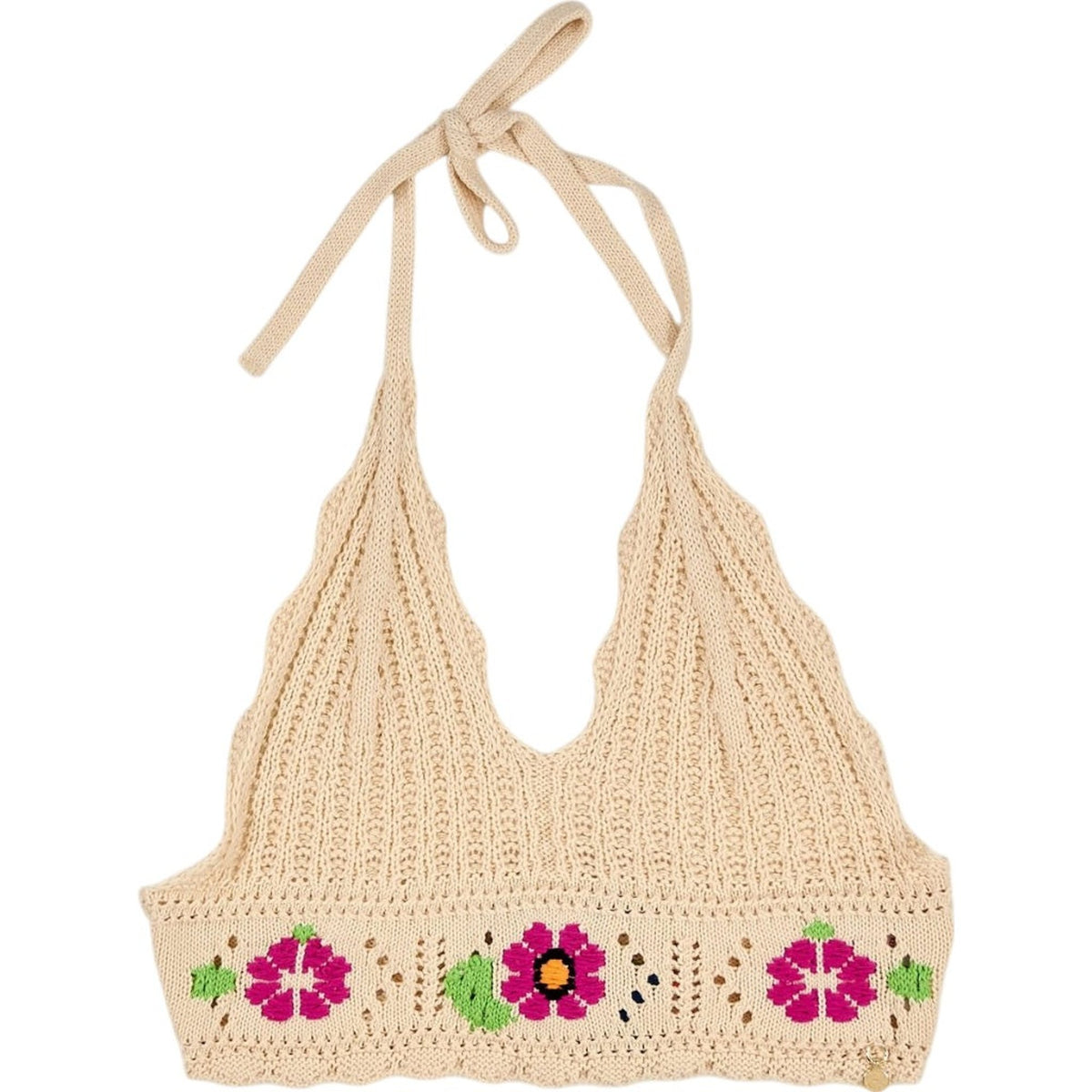 Superdry Cream Crochet Flower Bralette