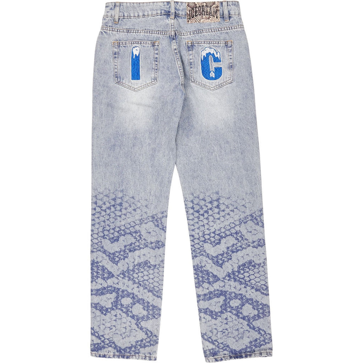 Icecream Light Blue Snakeskin Running Dog Jeans