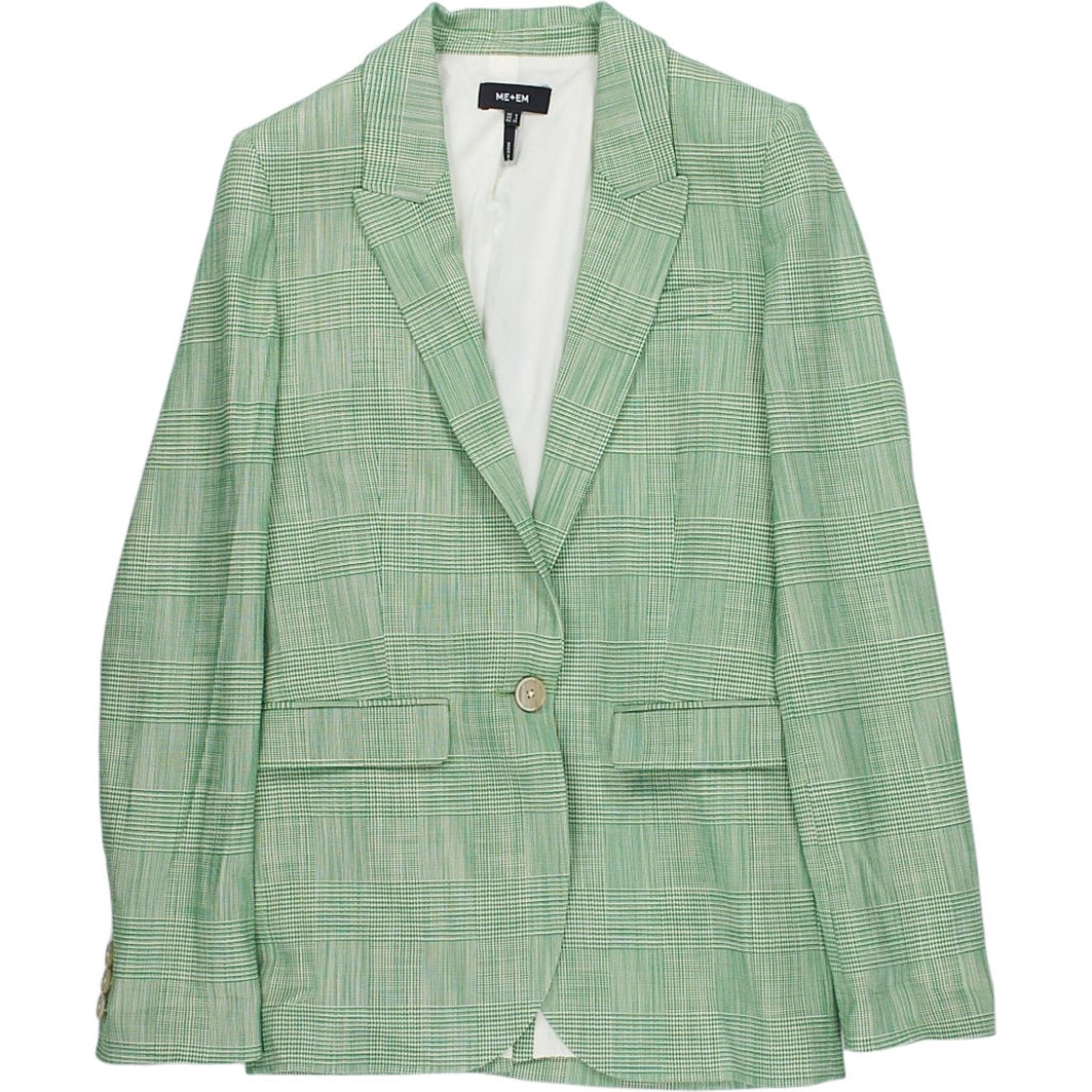 Me+Em Green Check Blazer