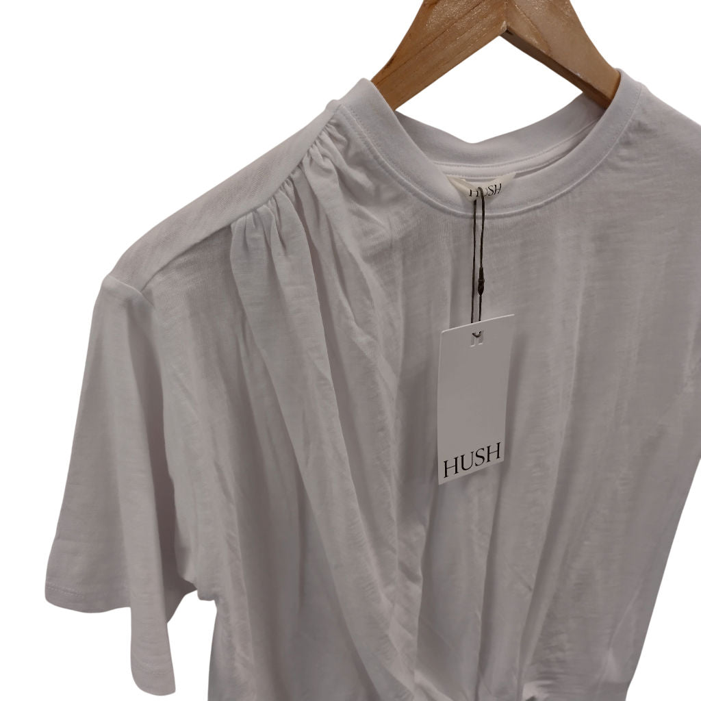 Hush White Tamsen Tuck Detail Slub T-Shirt