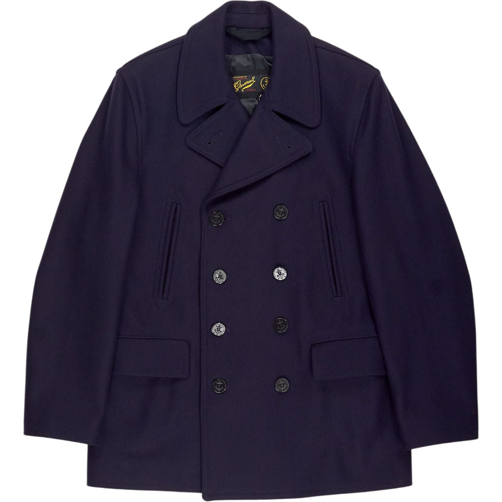 Gloverall Navy Wool Reefer Coat