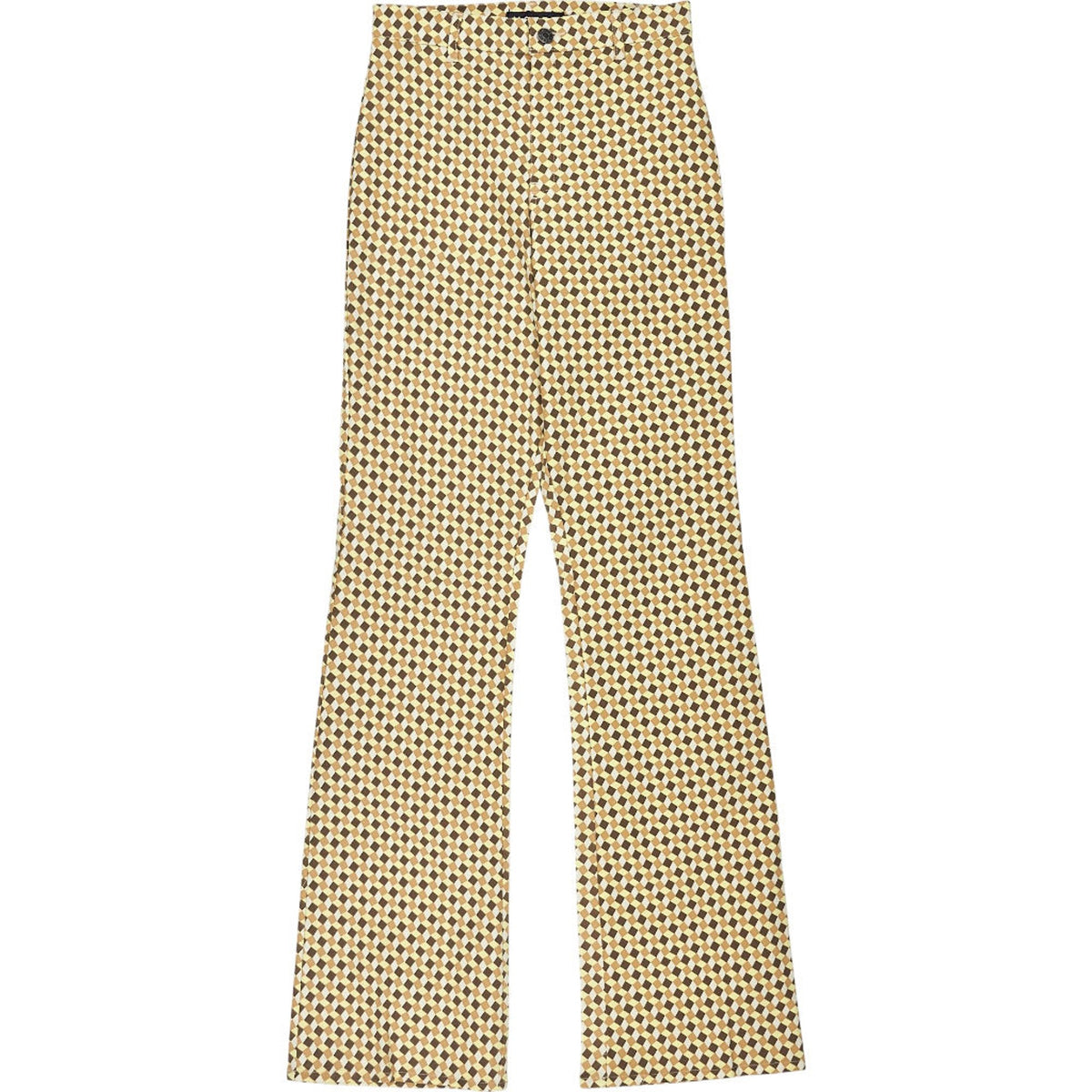 Motel Yellow Wavy Checker Zoven Trouser