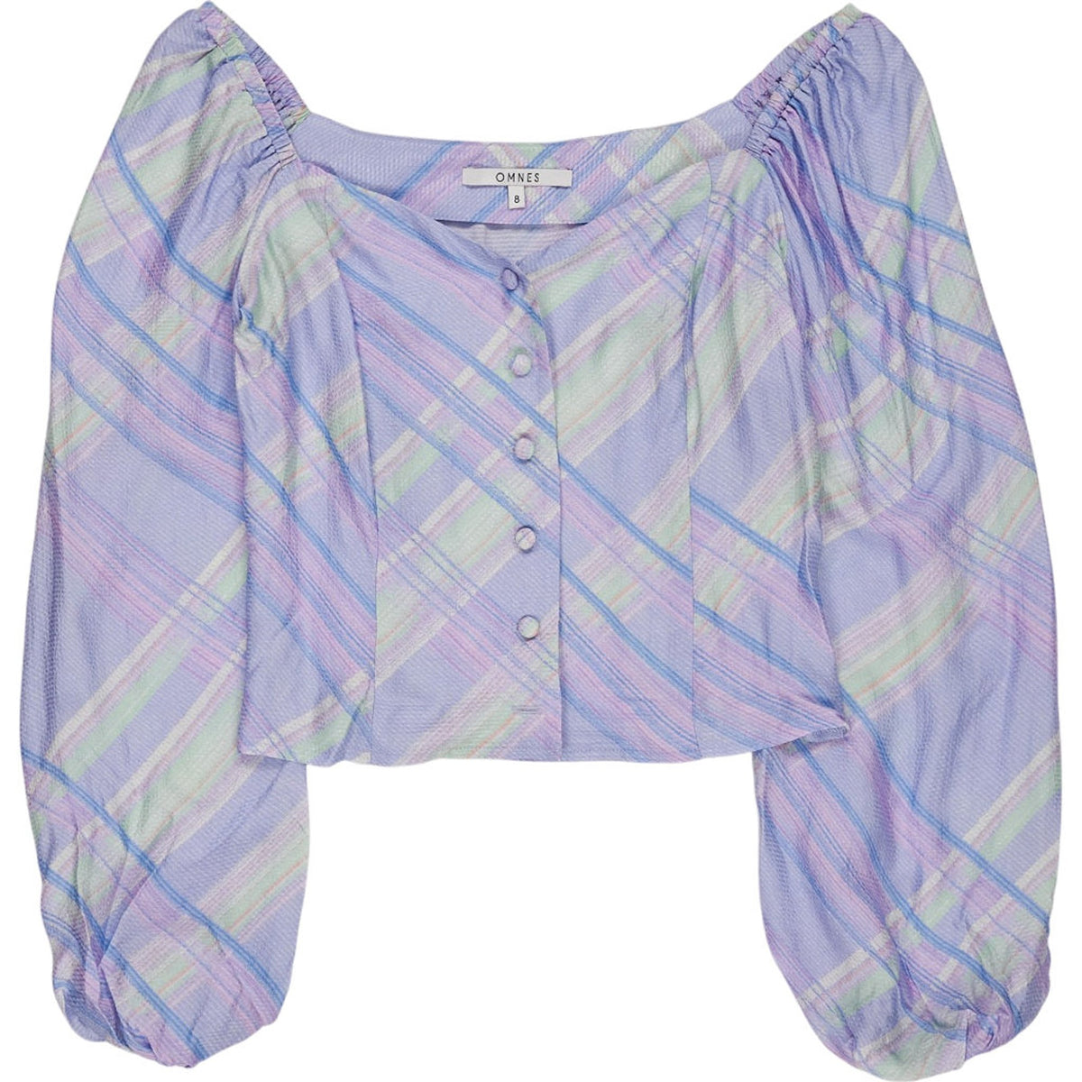 Omnes Purple Check Blouse