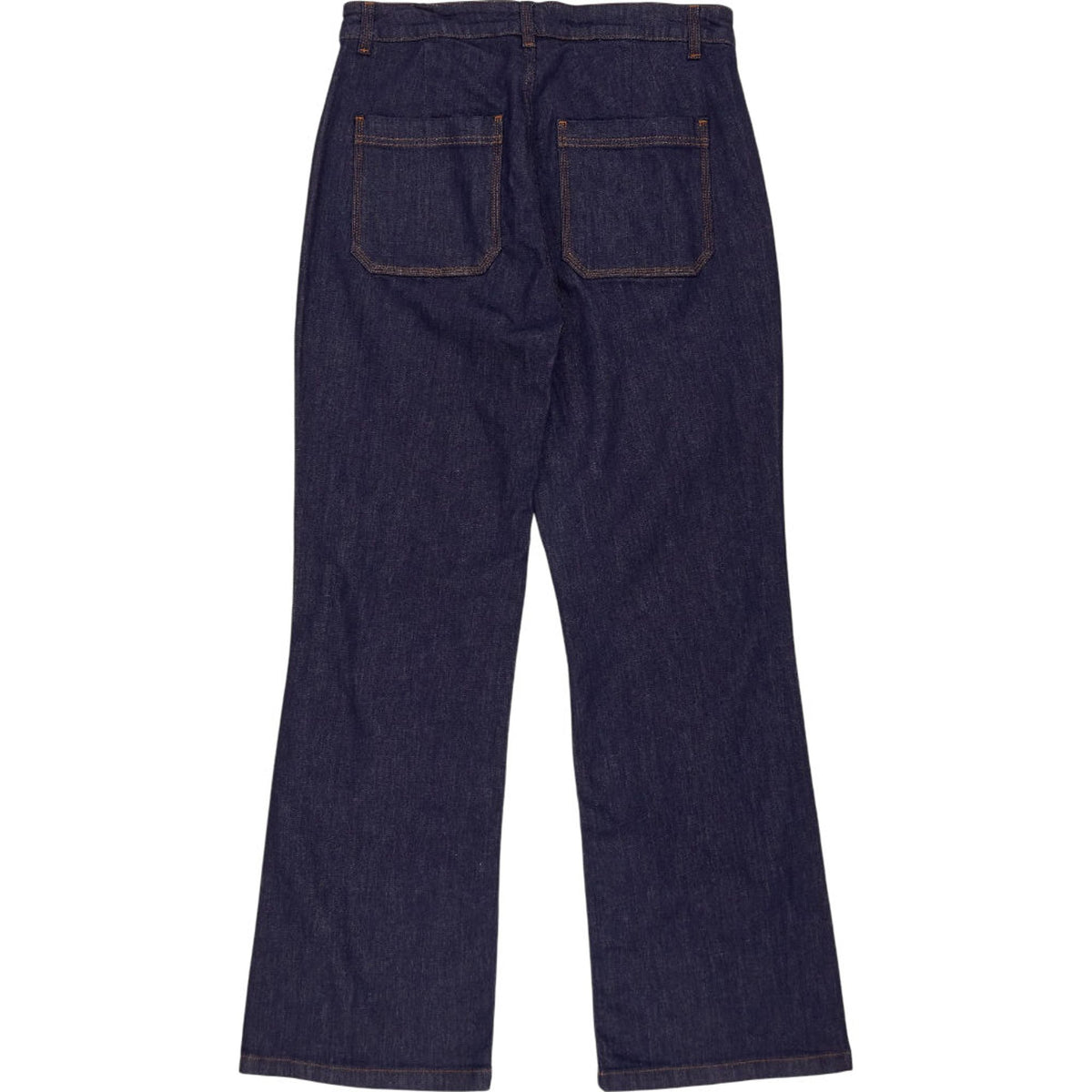 Wyse Blue Flossie Button Pocket Flare Jeans
