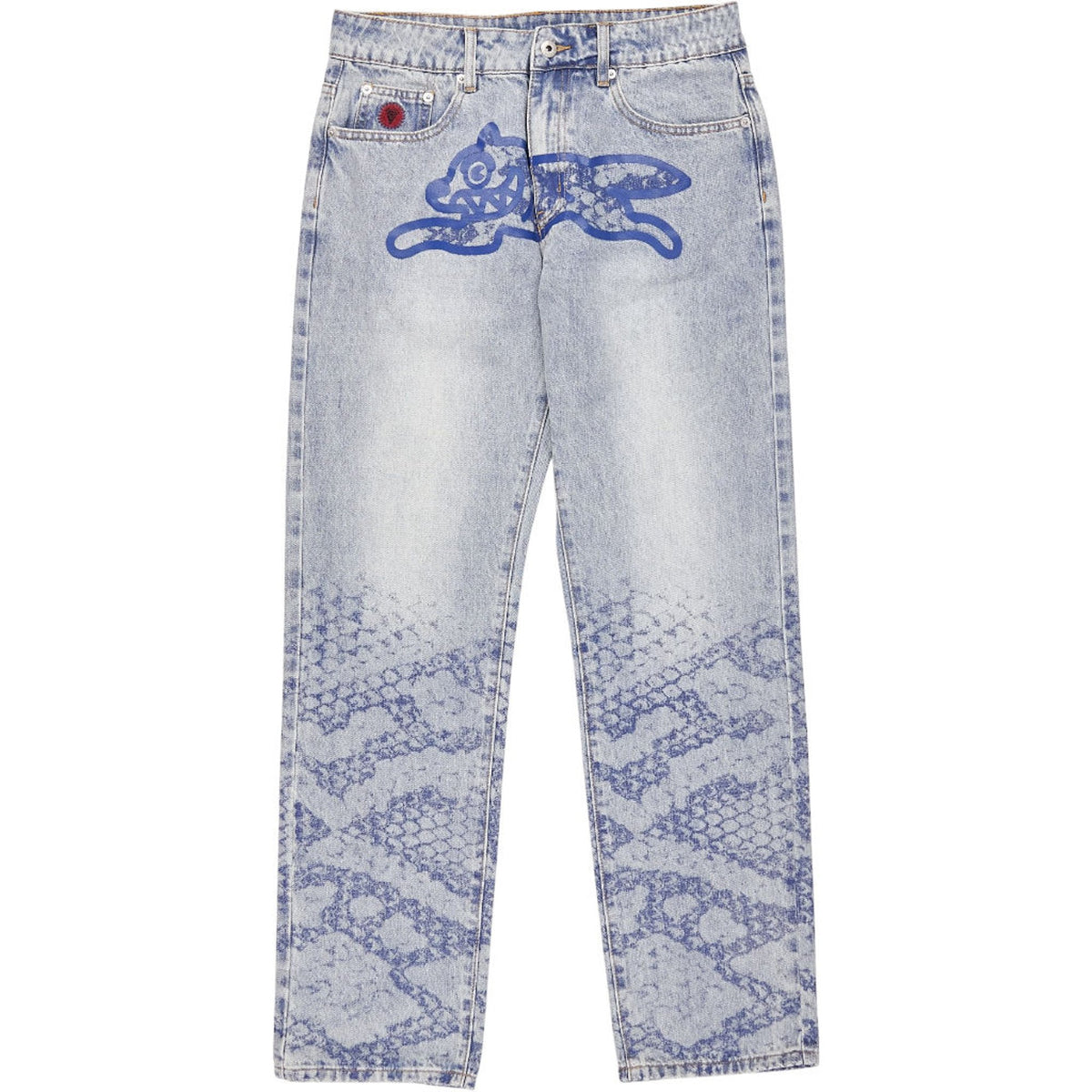Icecream Light Blue Snakeskin Running Dog Jeans