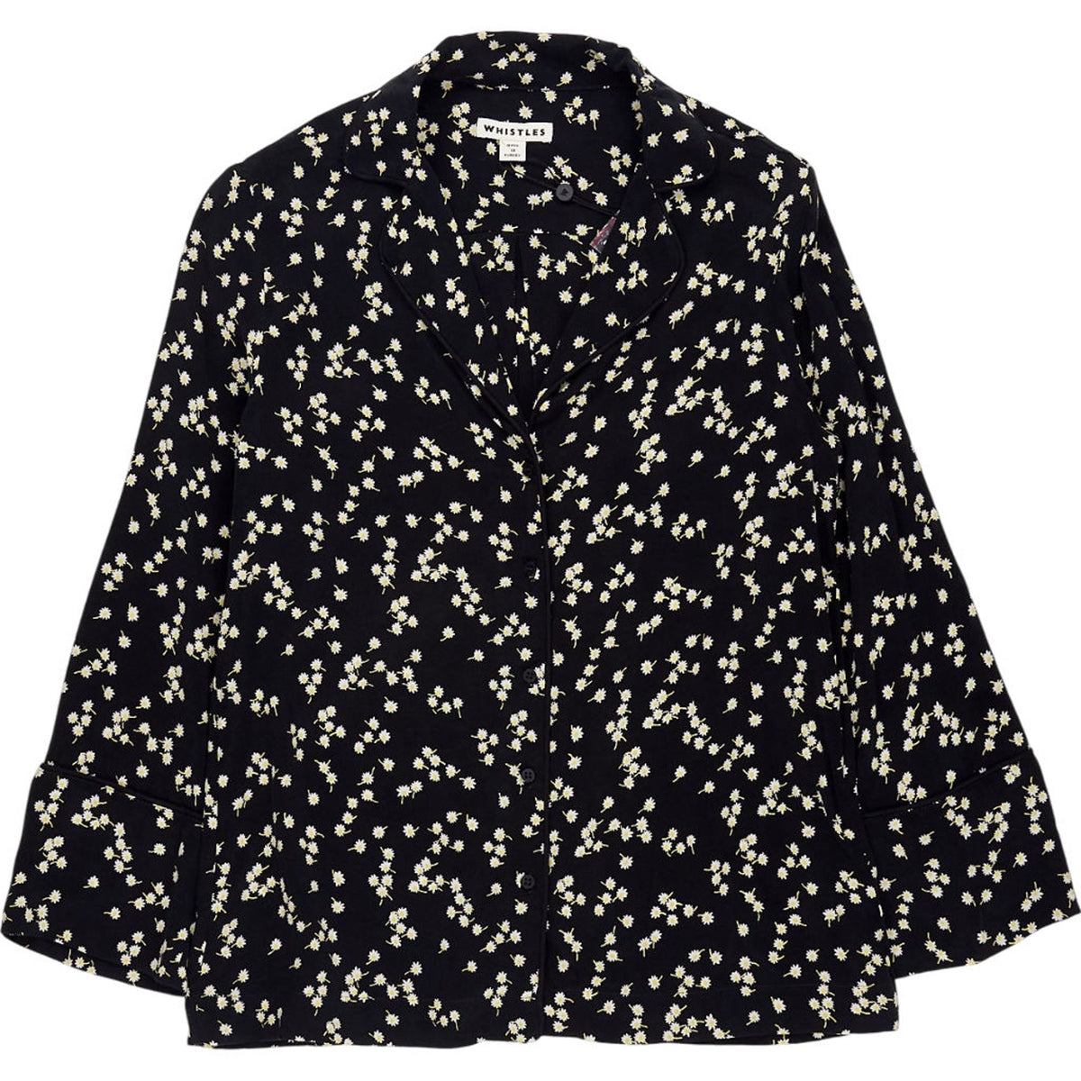 Whistles Black Daisy Print Pyjama Shirt