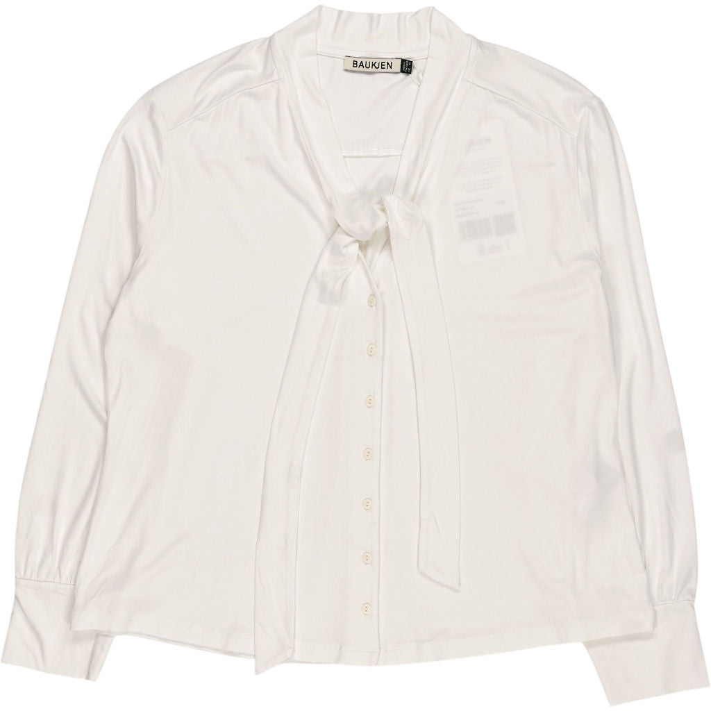 Baukjen White Carina Tie Neck Blouse