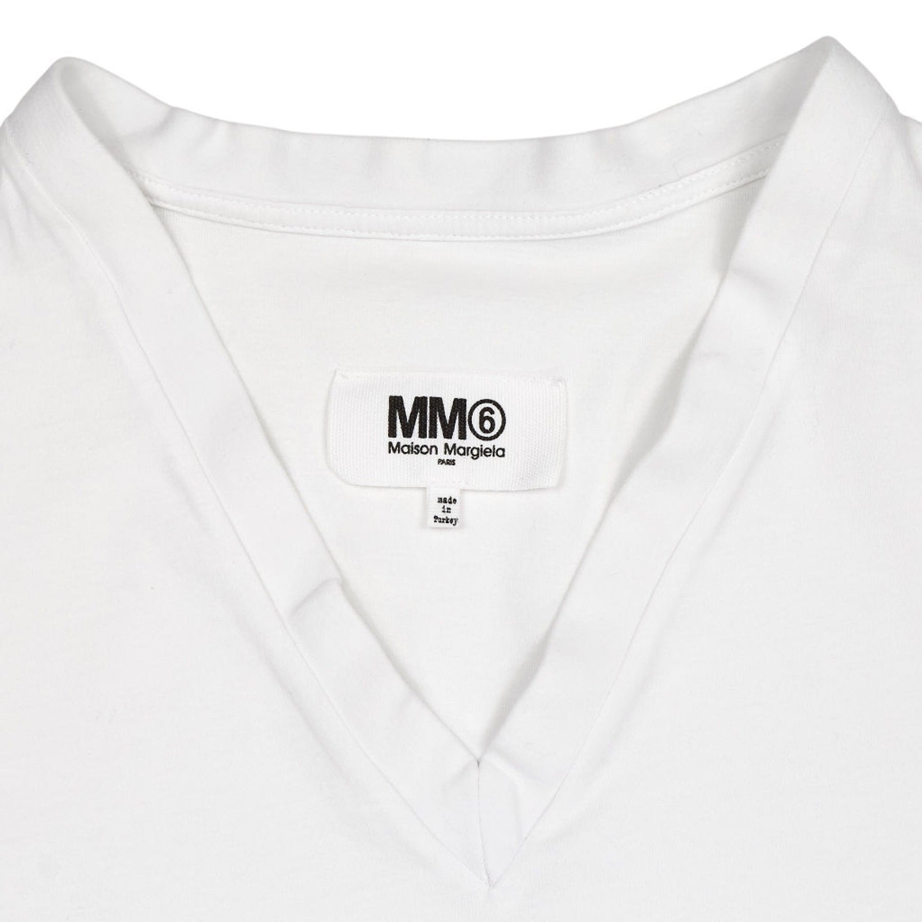 MM6 Maison Margiela White V-Neck T-Shirt