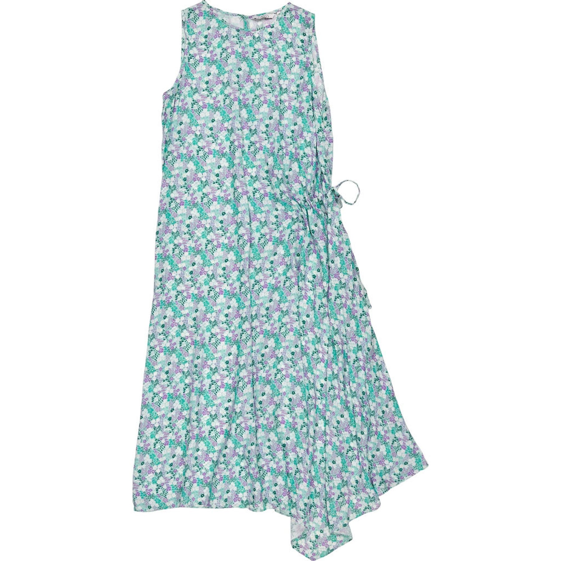 Omnes Green Floral Sleeveless Midi Dress