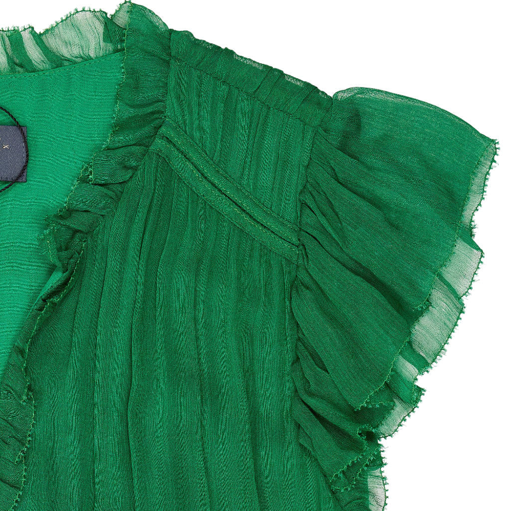 Wyse Green Ruffled Midi Dress UK 8