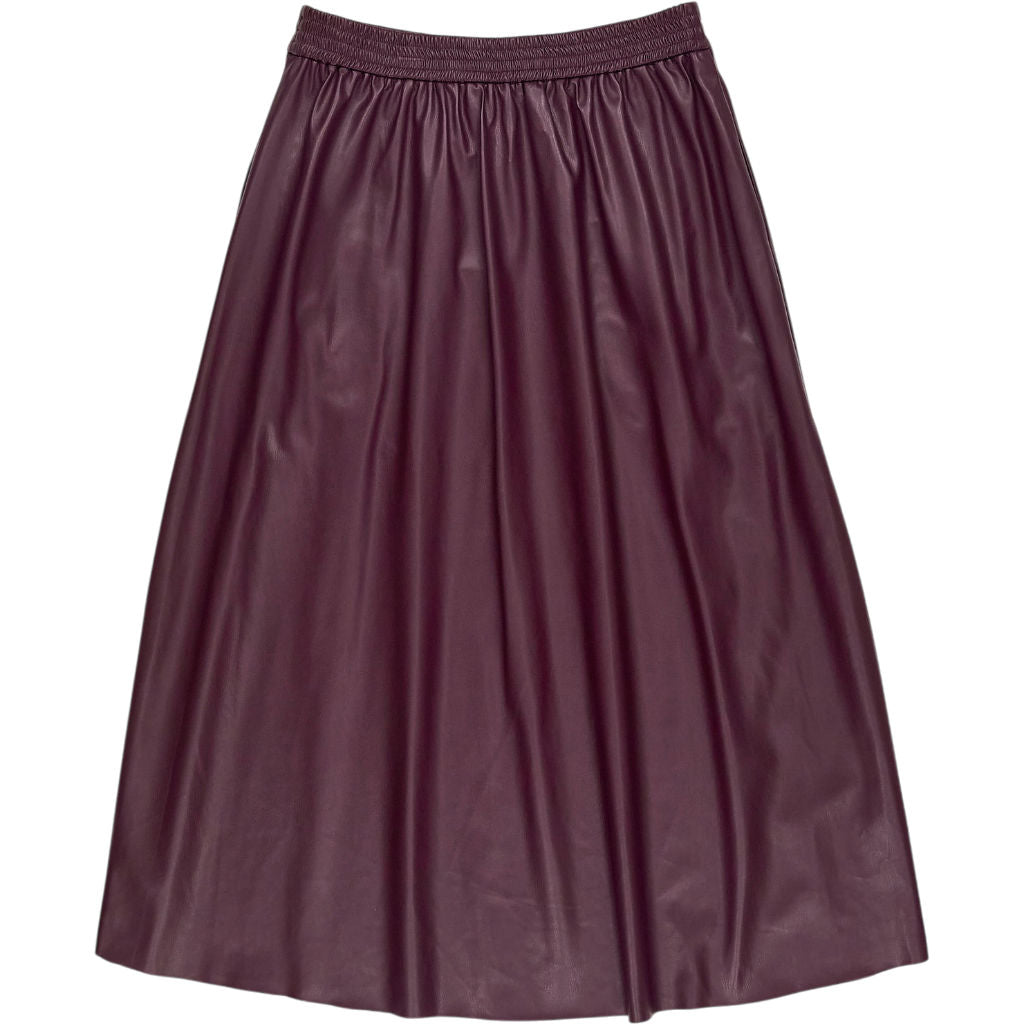 Wyse Burgundy Mollie Faux Leather Skirt
