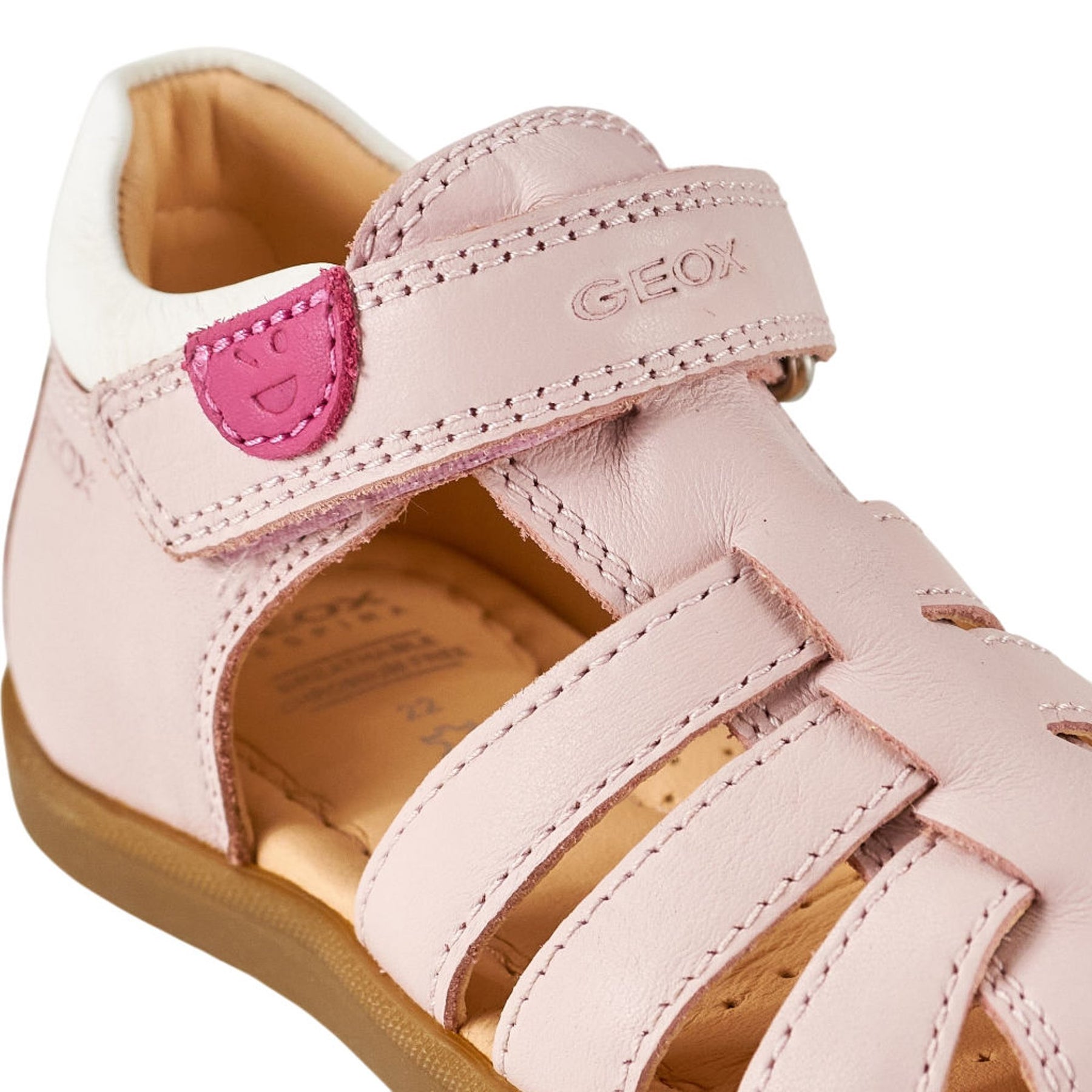 Geox Pink Nappa Kids Sandals