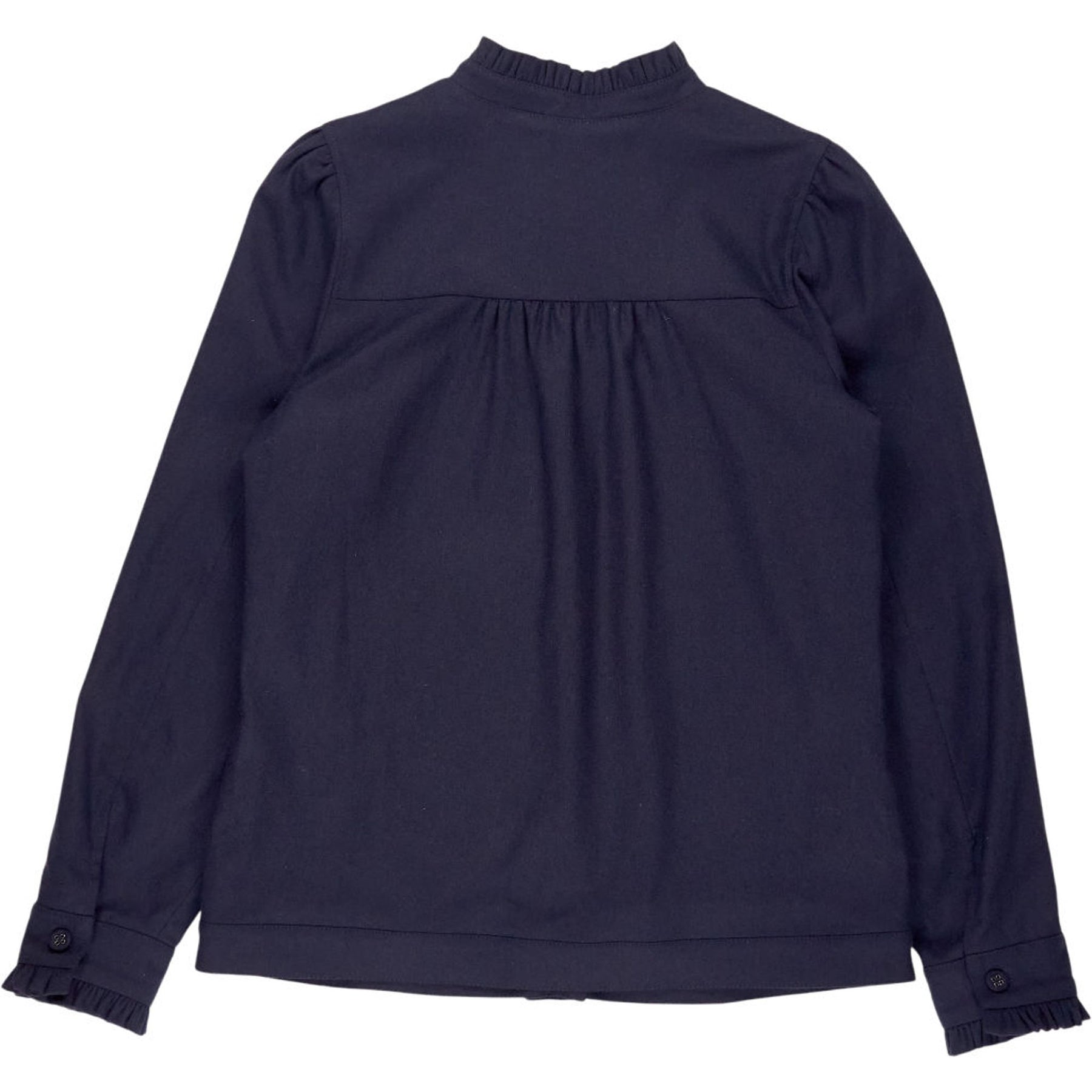 Wyse Navy Ruffle Collar Jacket