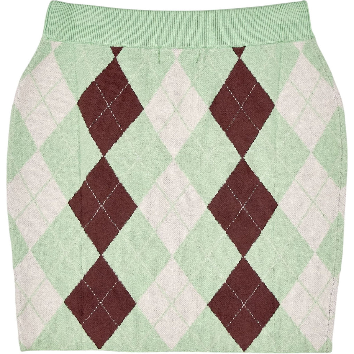 Motel Green Argyle Knit Skirt
