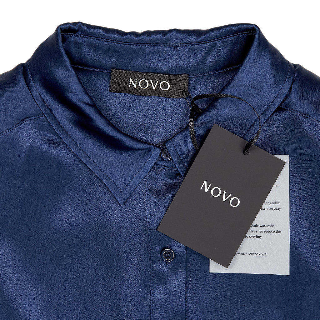 Novo Navy Silk Shirt