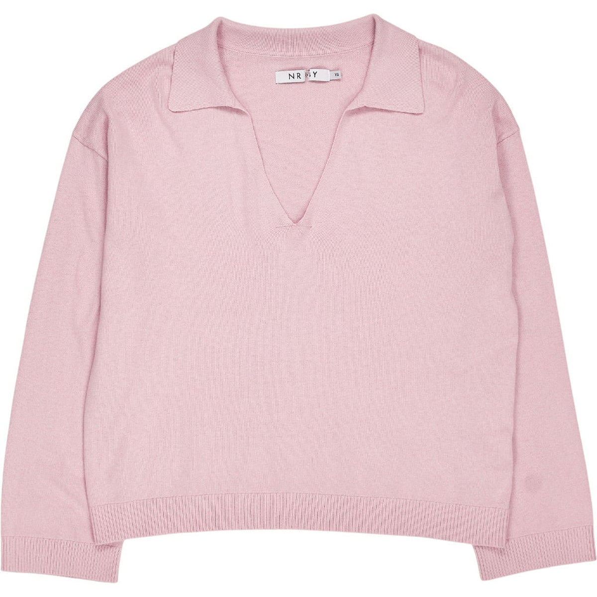 NRBY Pink Collared Knit Top