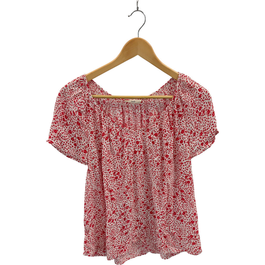 Hush Red Floral Short Sleeve Blouse