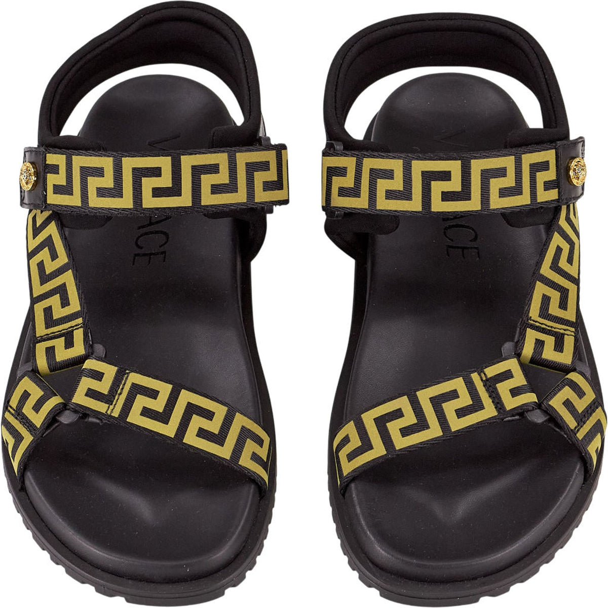 Versace Black Sandals Nastro Greca