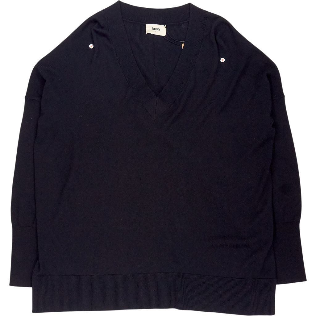 Hush Black Bonnie Relaxed V Jumper