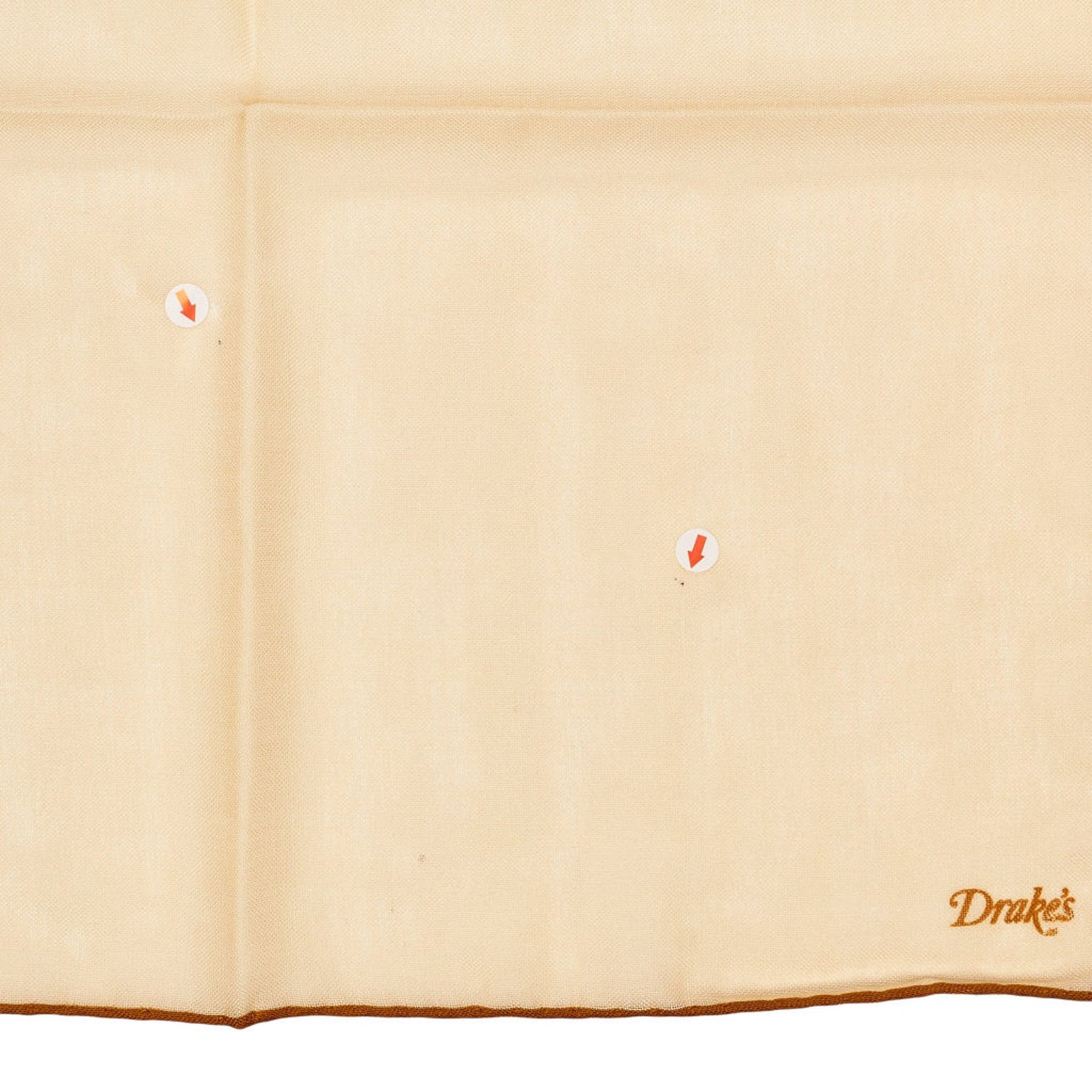 Drake's Cream Wool Silk Pocket Square