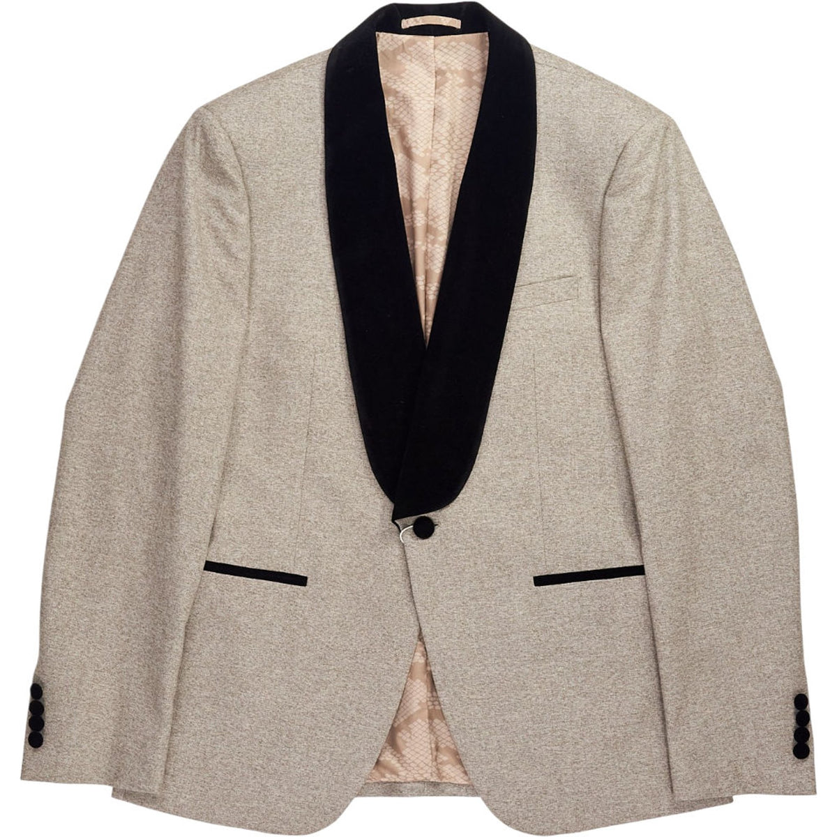 Moss Beige Black Trim Slim Fit Jacket