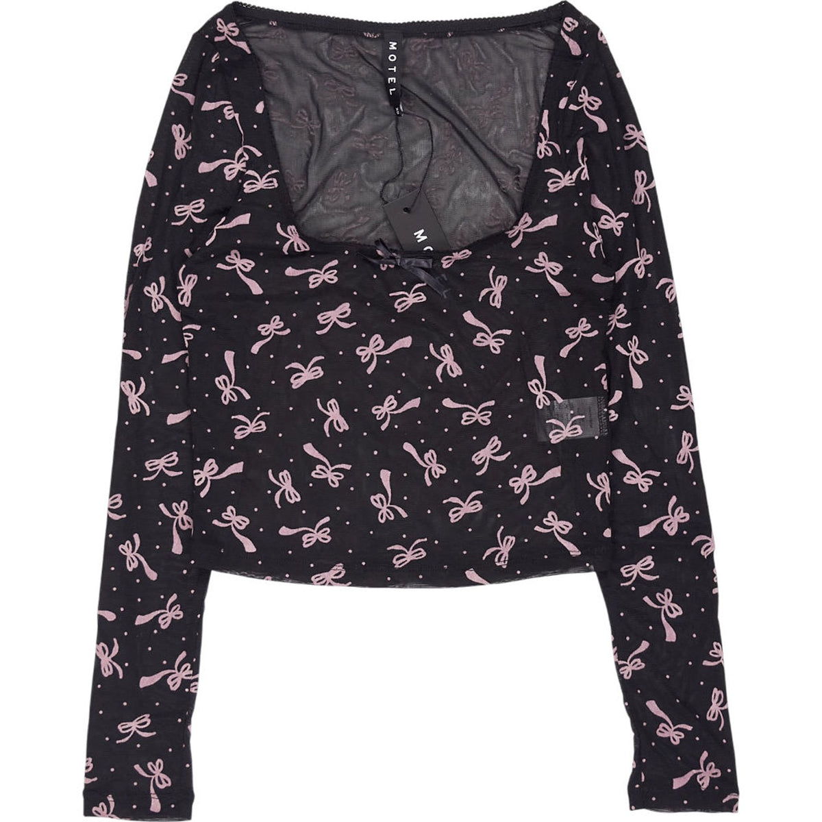 Motel Black Ditsy Ribbon Amati Top