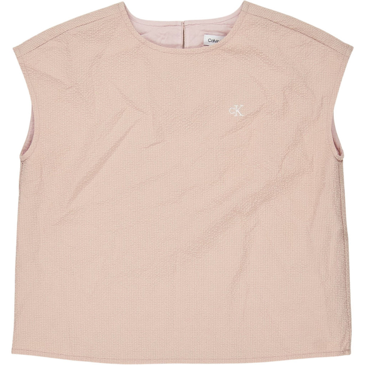 Calvin Klein Pink Sleeveless Crinkle Top