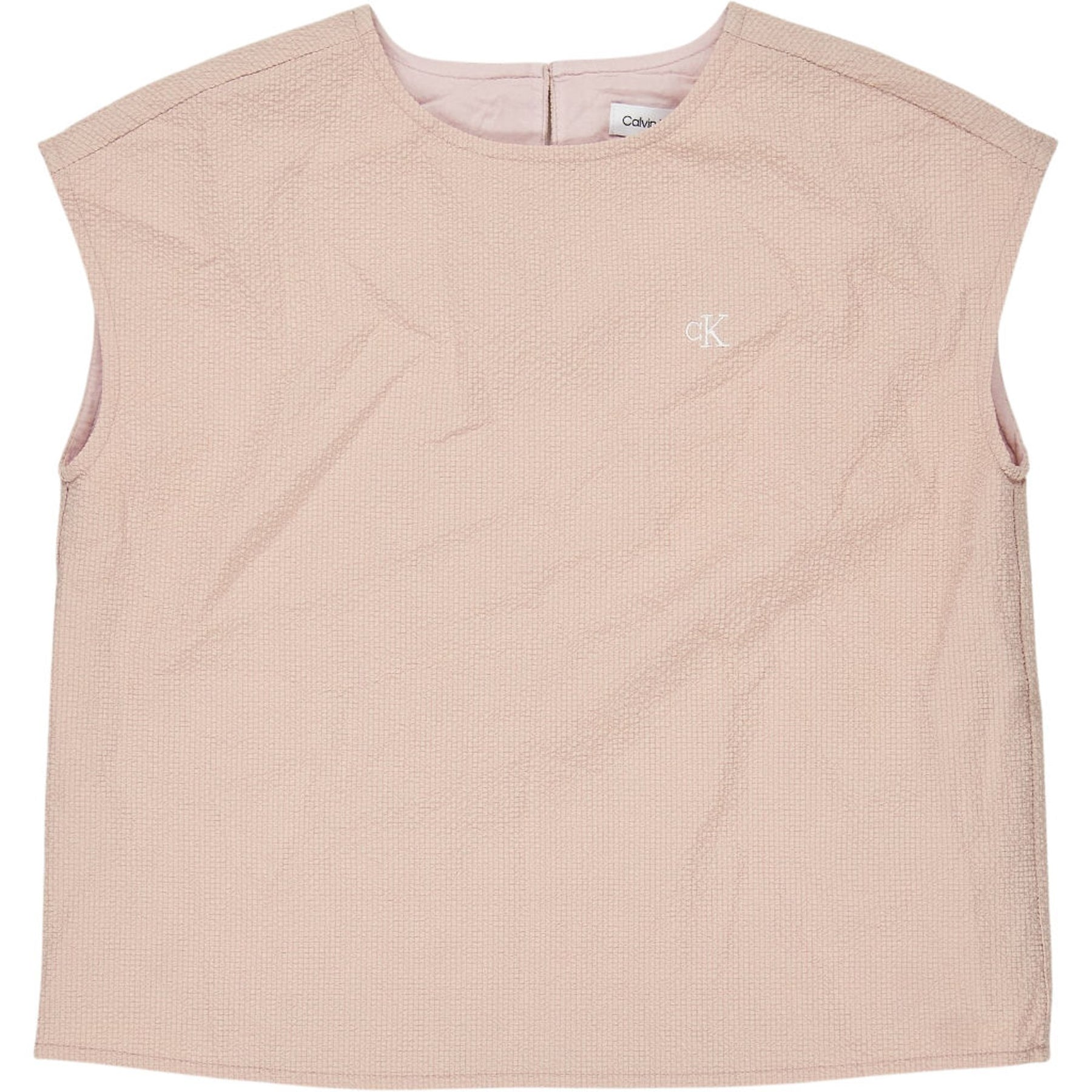 Calvin Klein Pink Sleeveless Crinkle Top