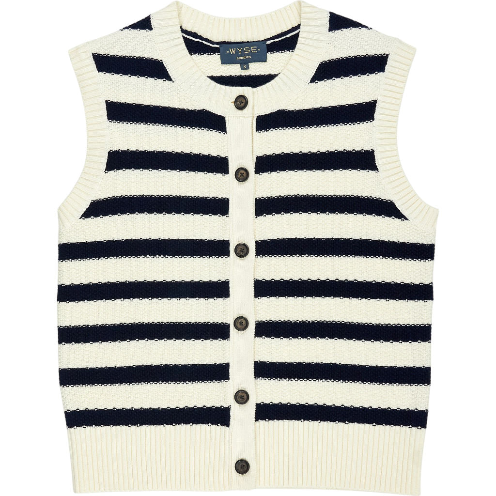 Wyse Striped Sleeveless Vest S