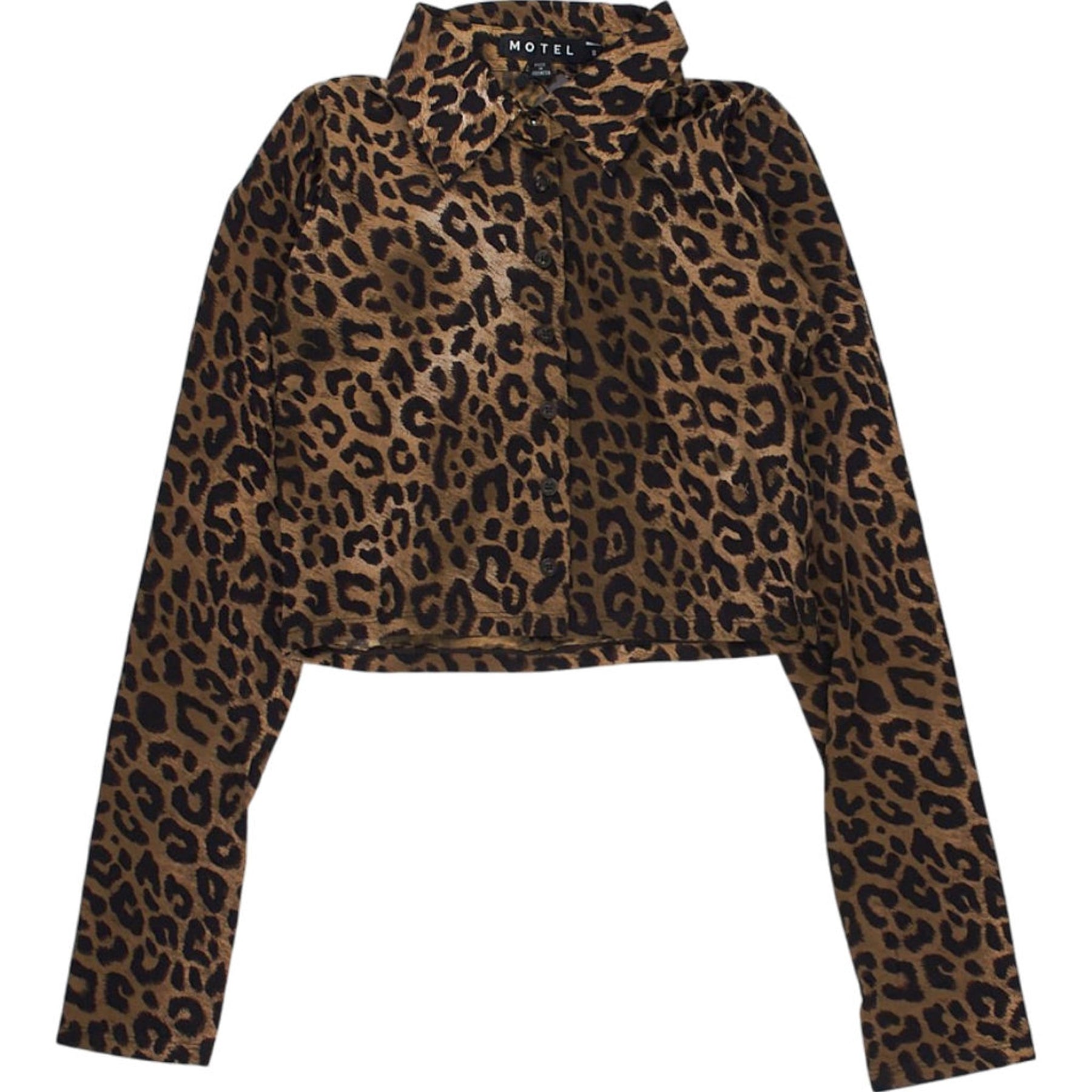 Motel Leopard Print Long Sleeve Top