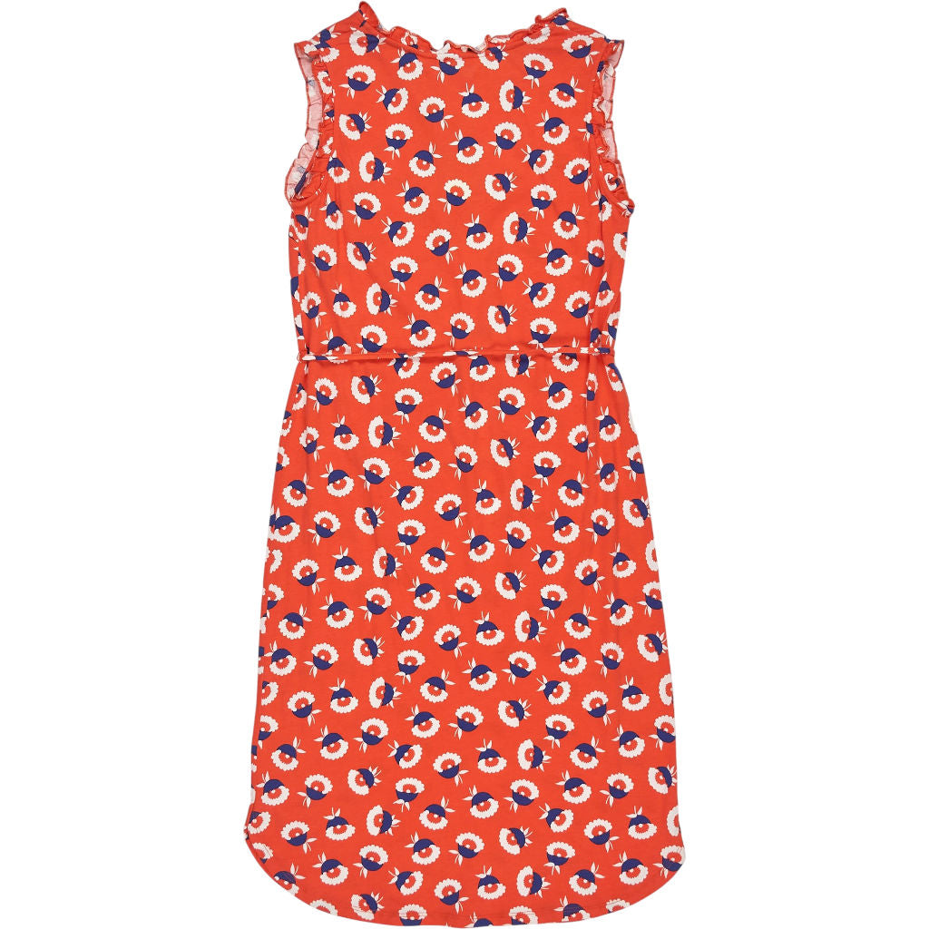 Boden Orange Floral Sleeveless Cotton Dress