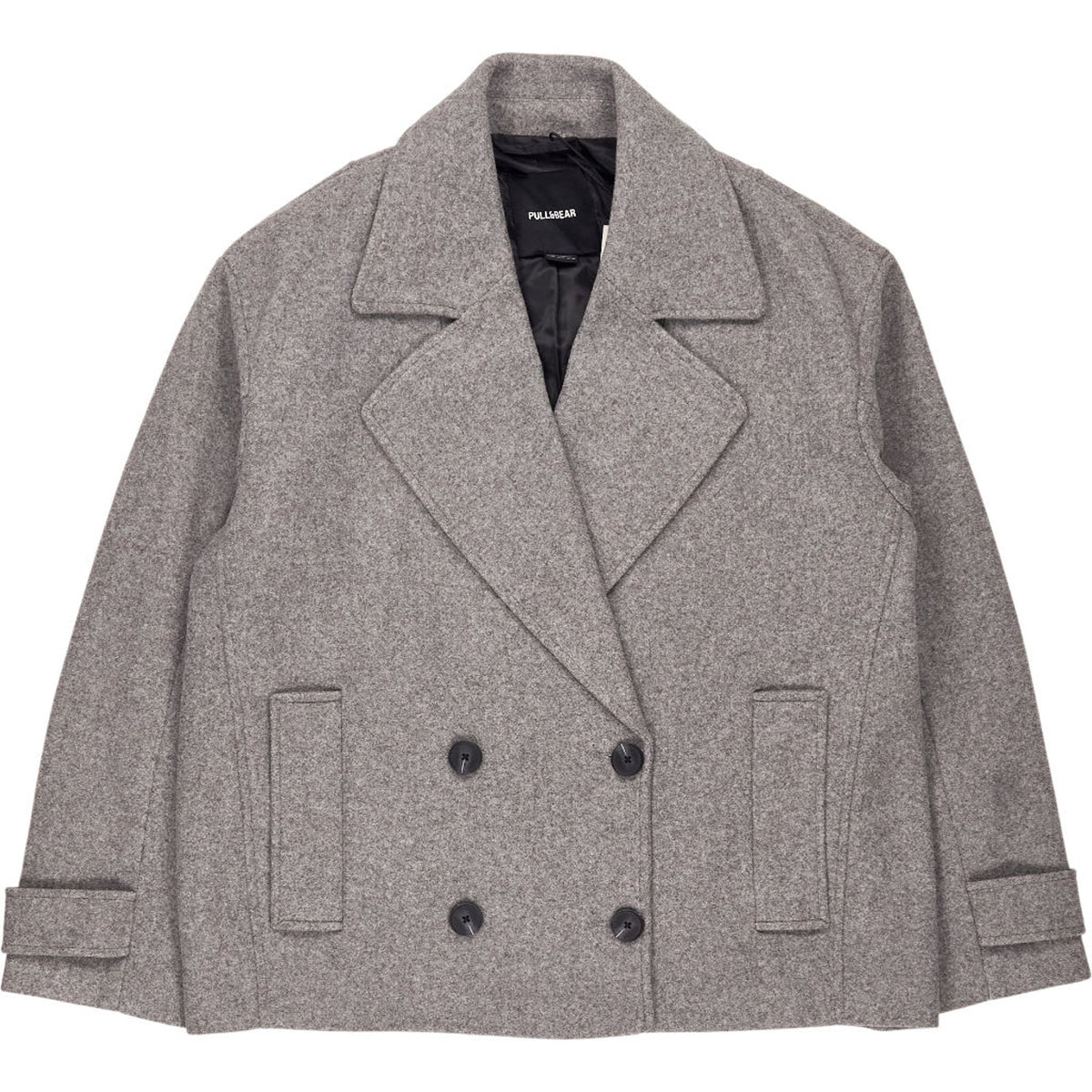 Pull & Bear Grey Double Breasted Jacket