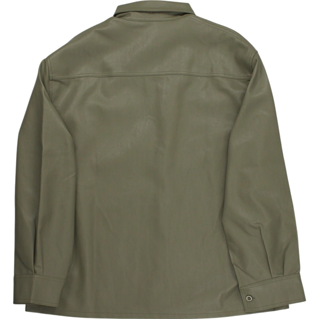 Motel Green Faux Leather Shirt