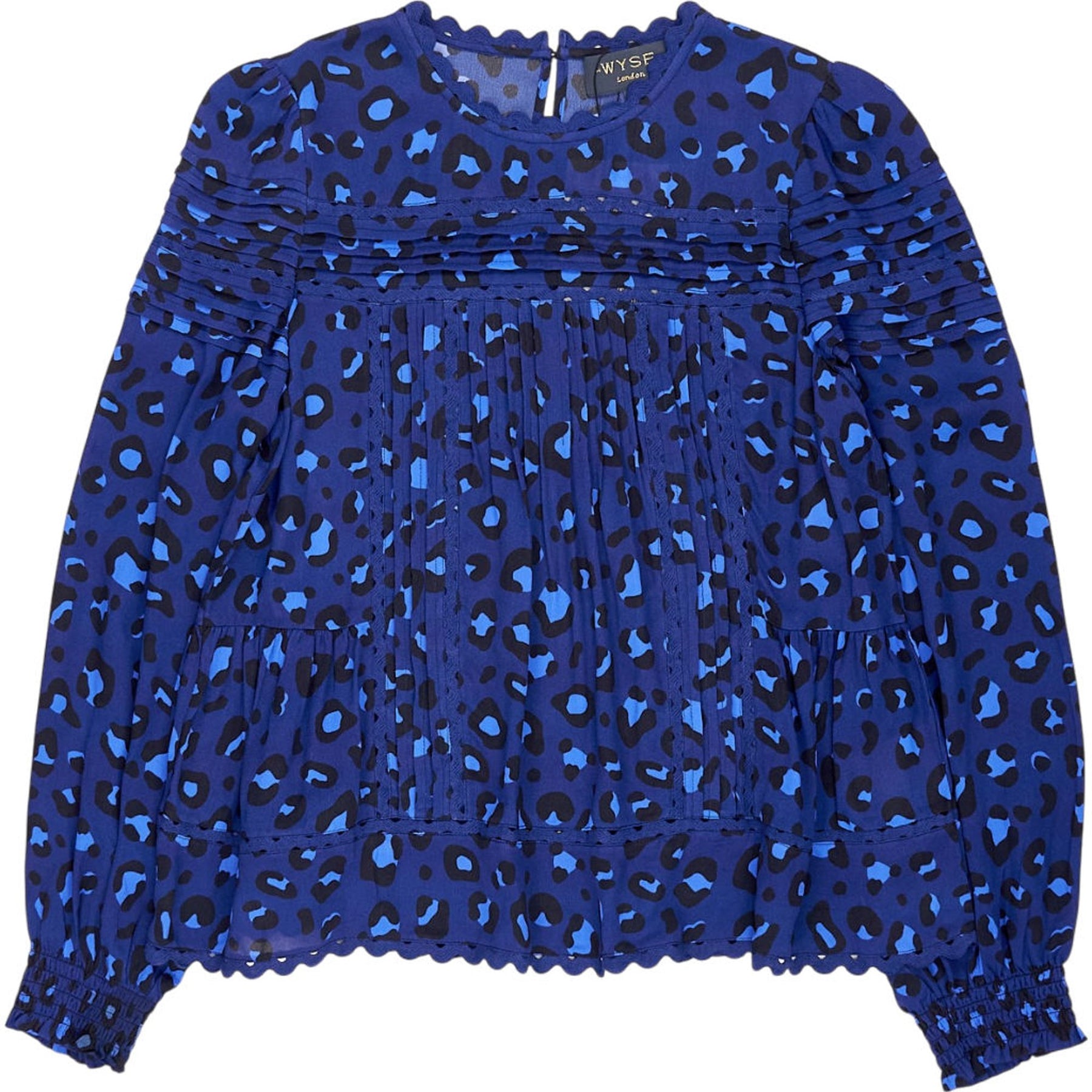 Wyse Blue Leopard Print Top 1