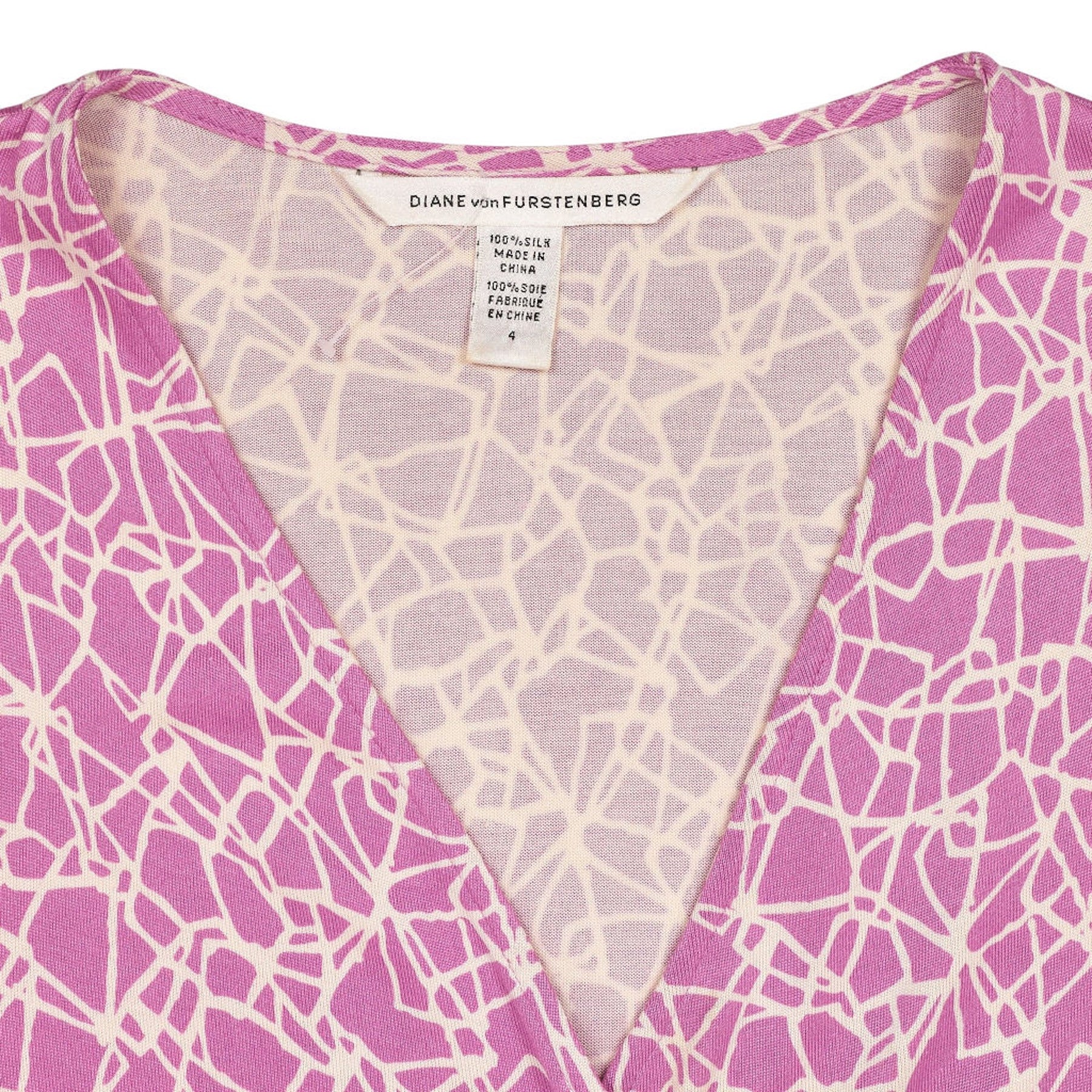 Diane von Furstenberg Pink Silk Wrap Dress