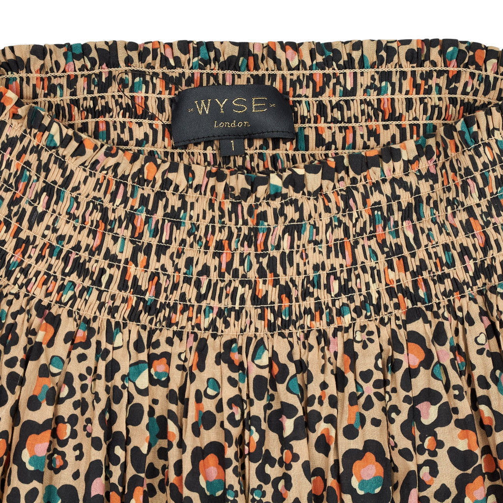 Wyse Leopard Print Midi Skirt UK 8