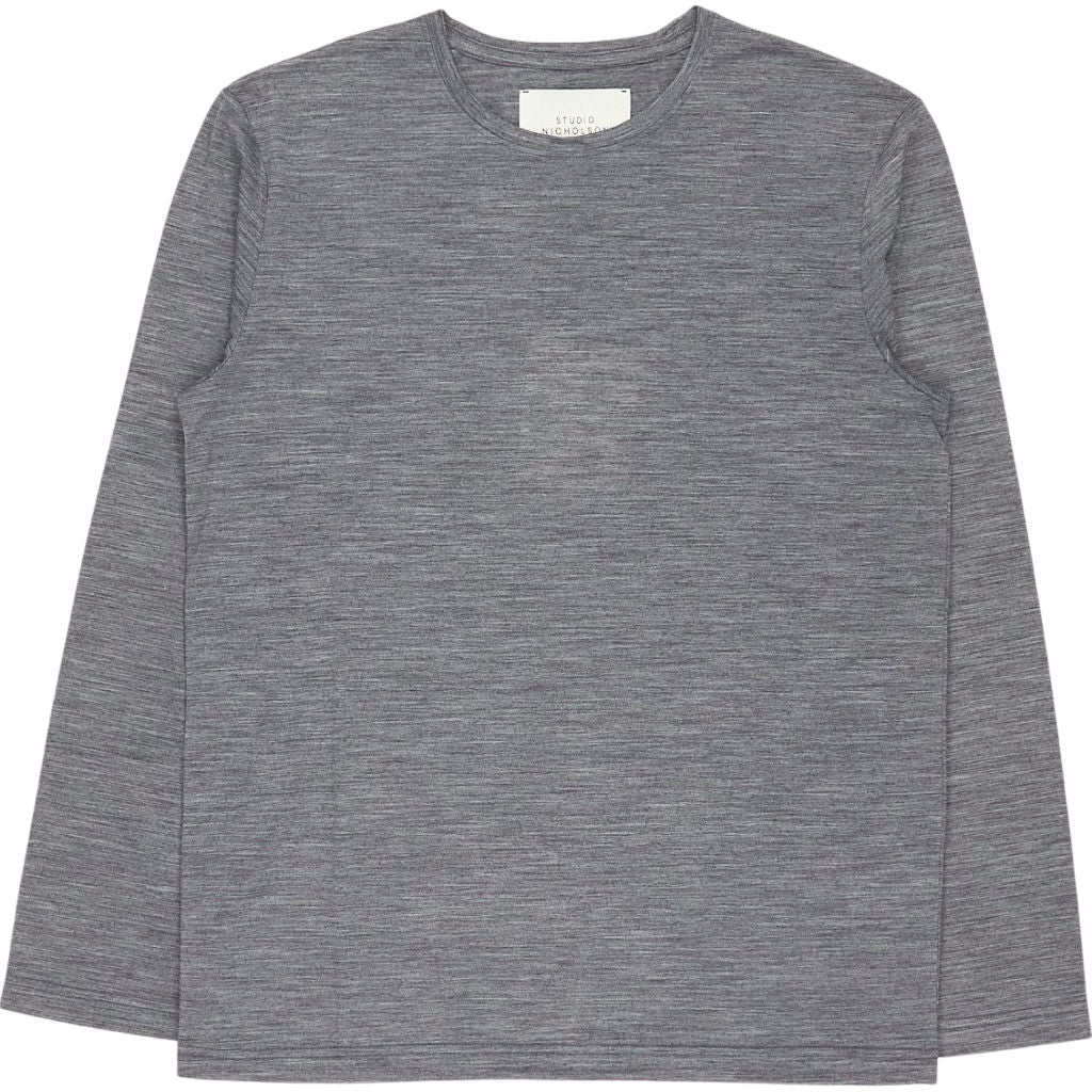 Studio Nicholson Grey Marl Long Sleeve T-Shirt