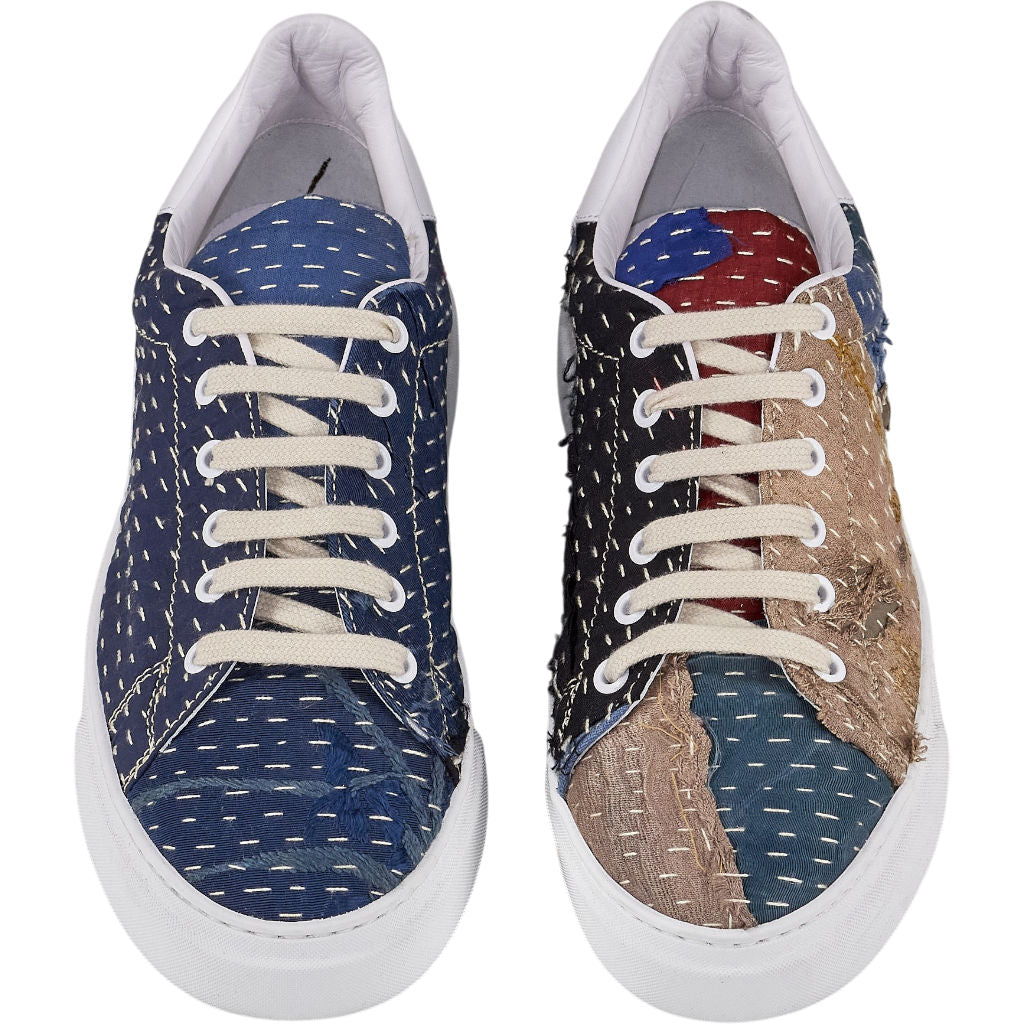 By Walid Multicoloured Silk Patch Trainers