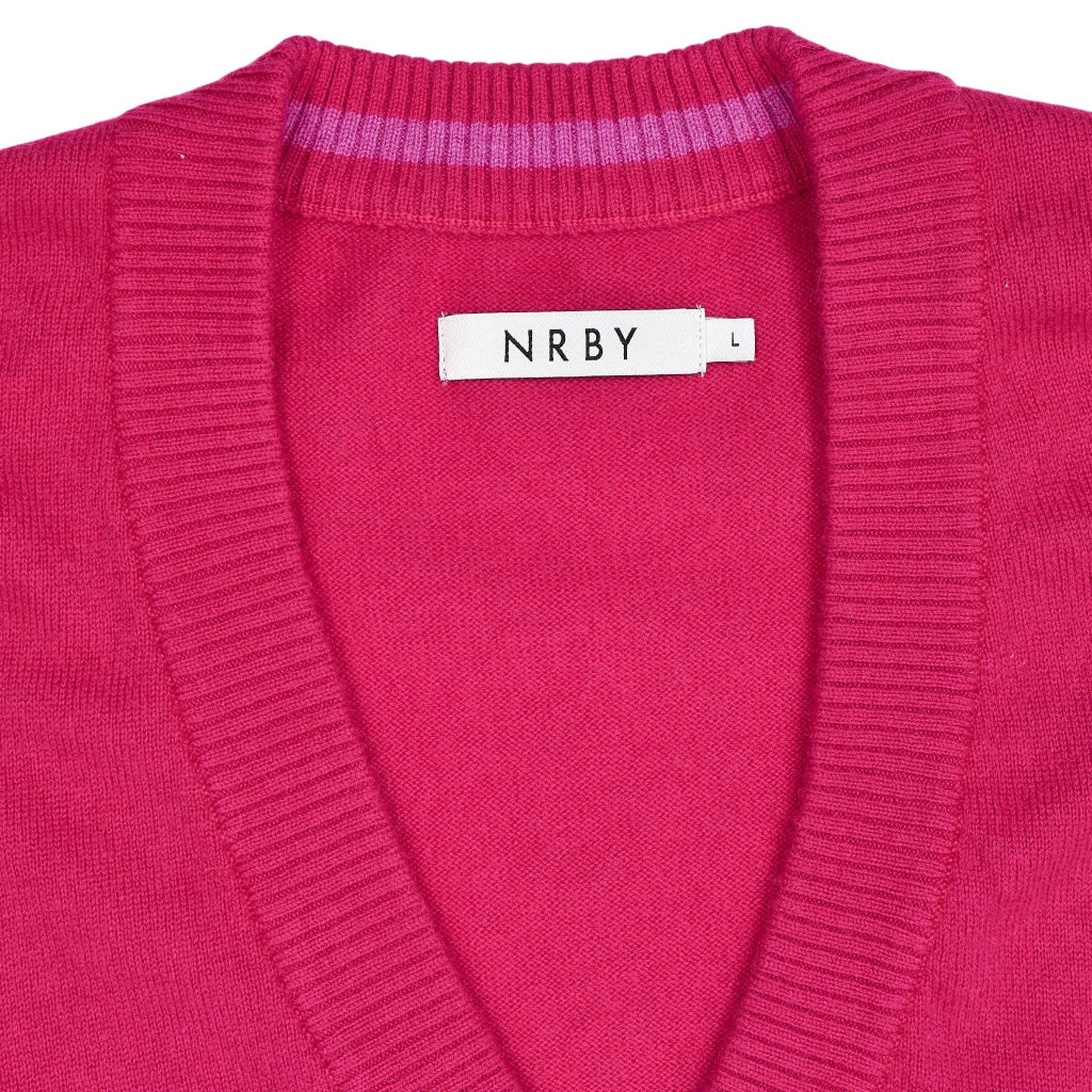 NRBY Pink V-Neck Knit Vest